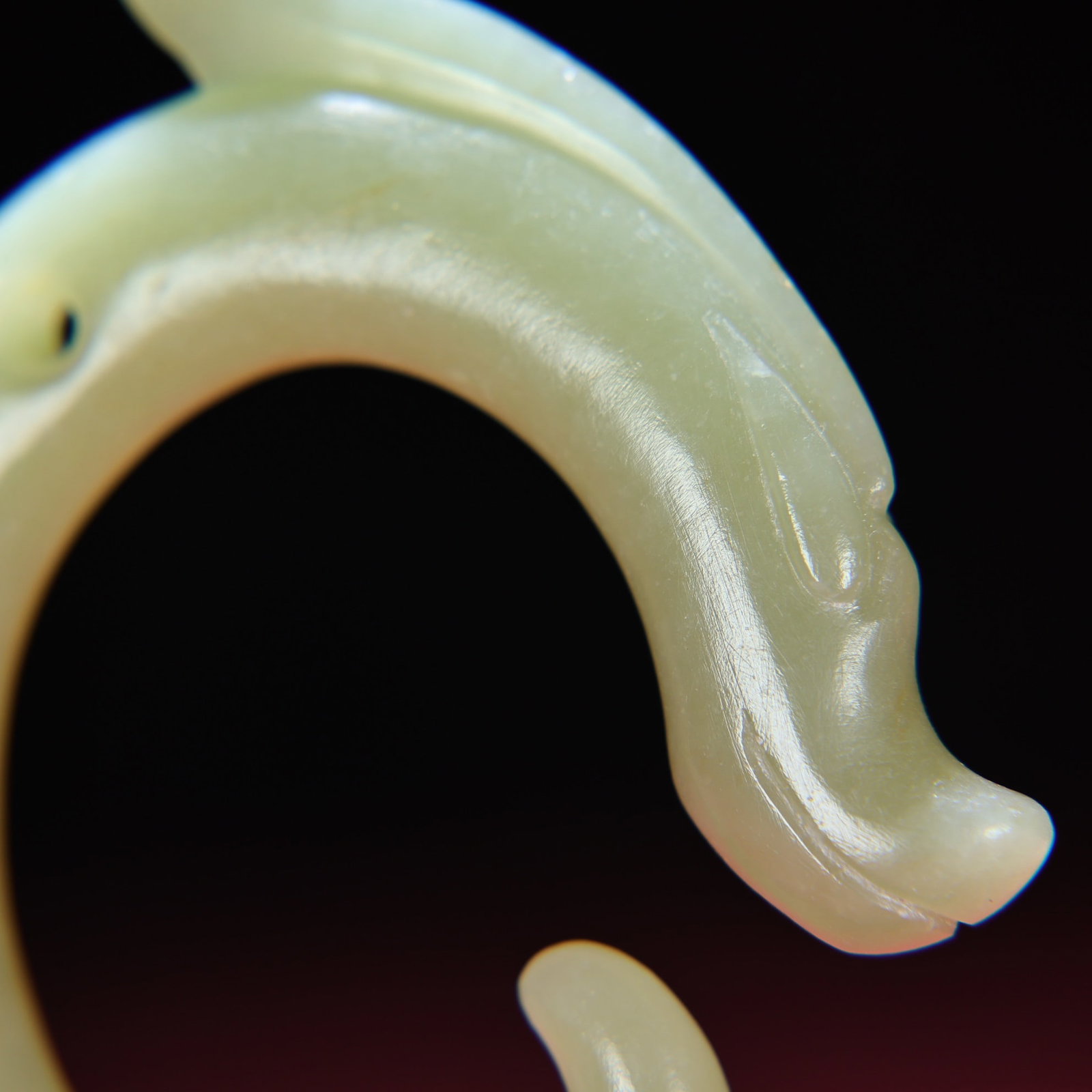Vintage Hetian Jade Dragon Pendant - 2