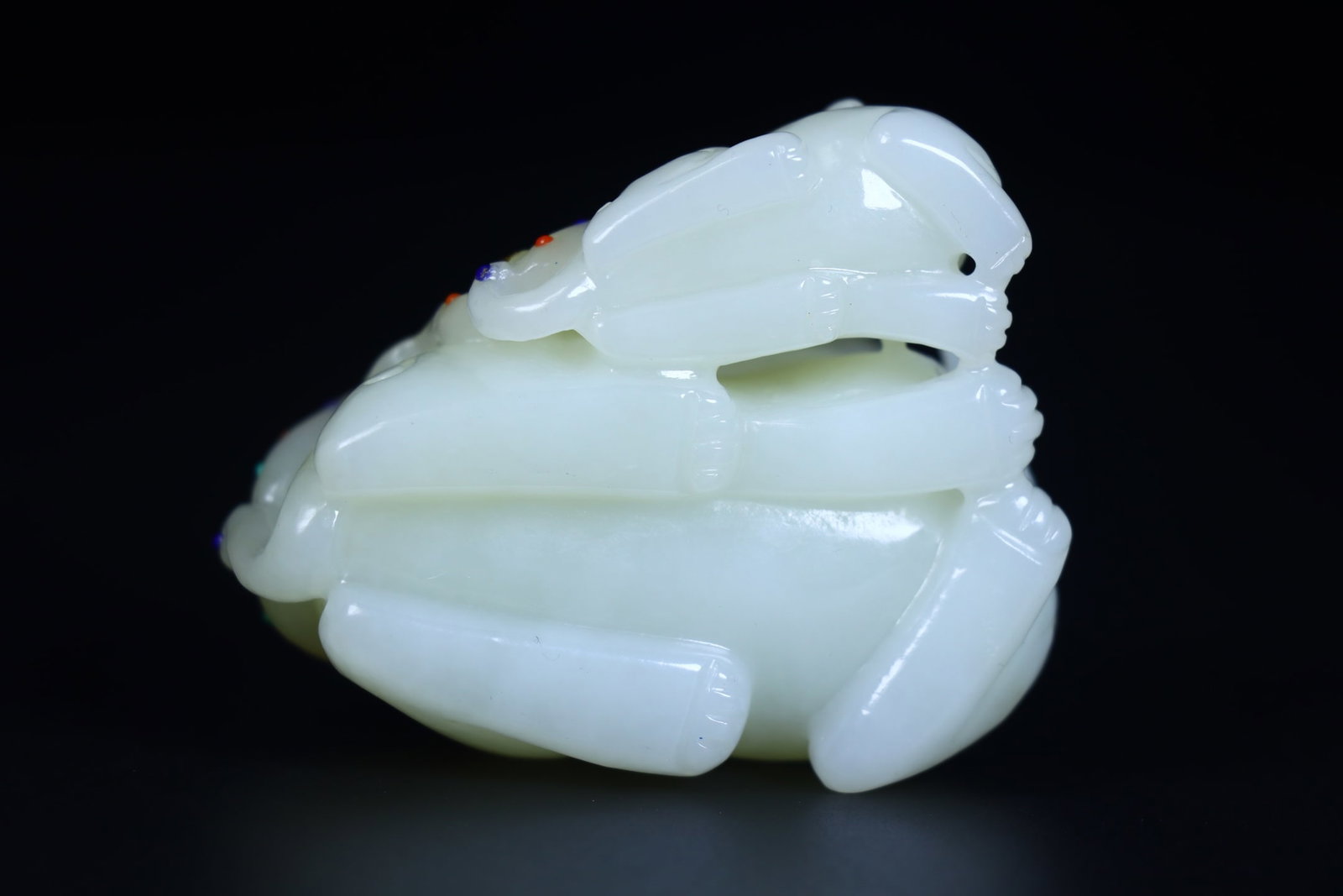 Inlay Gold,Gem Hetian Jade Beast Statue - 9