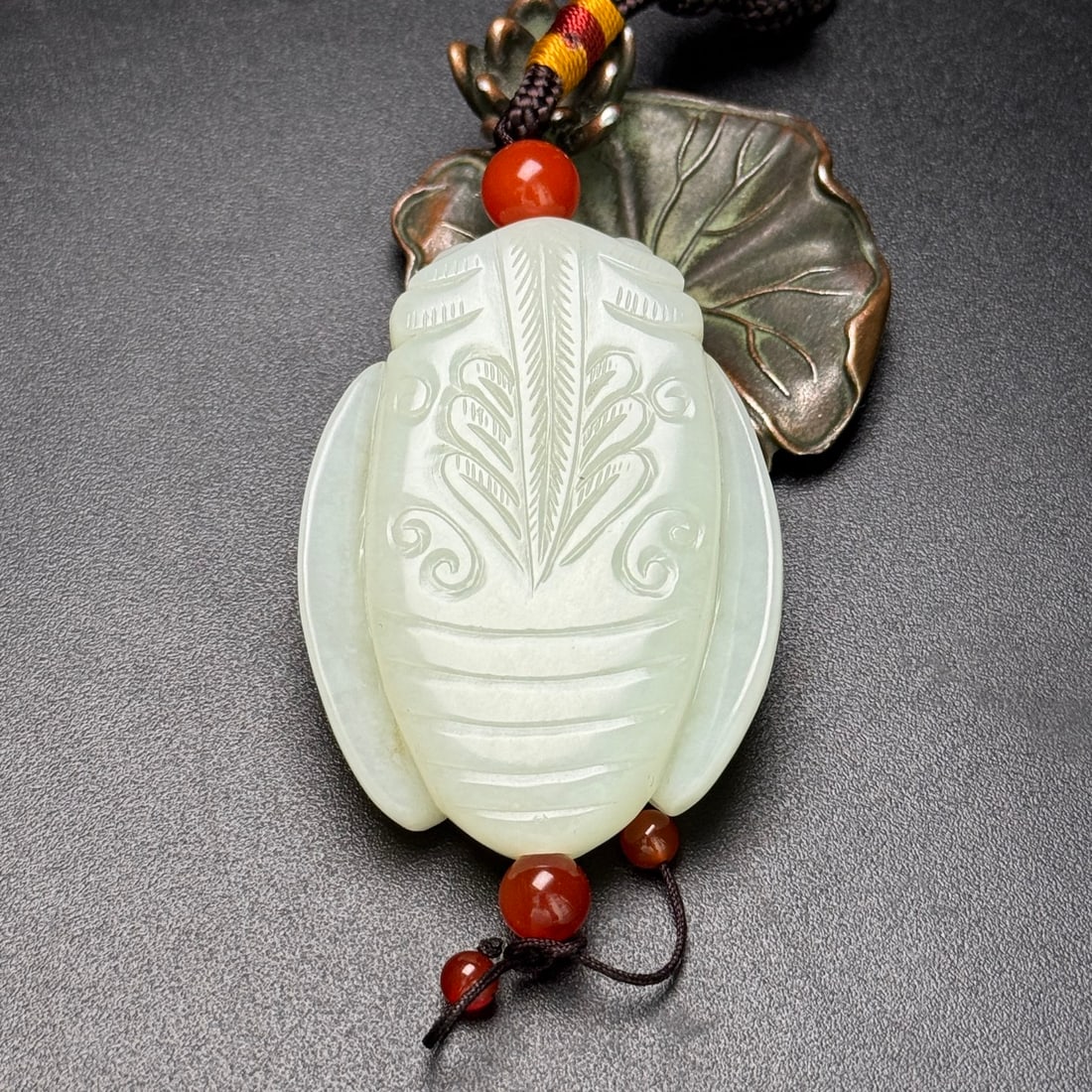 Hetian Jade Cicada Pendant - 2