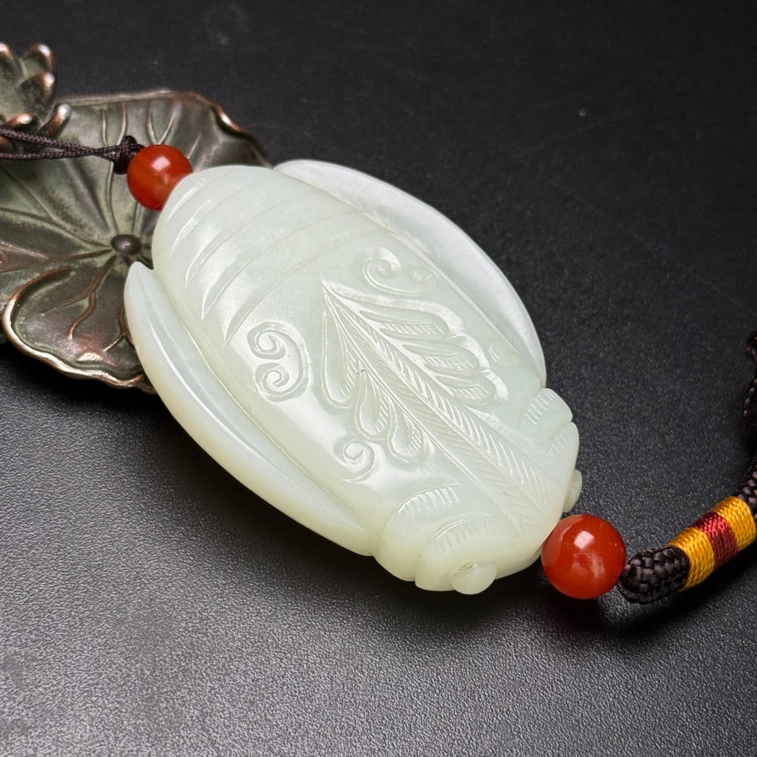 Hetian Jade Cicada Pendant - 4