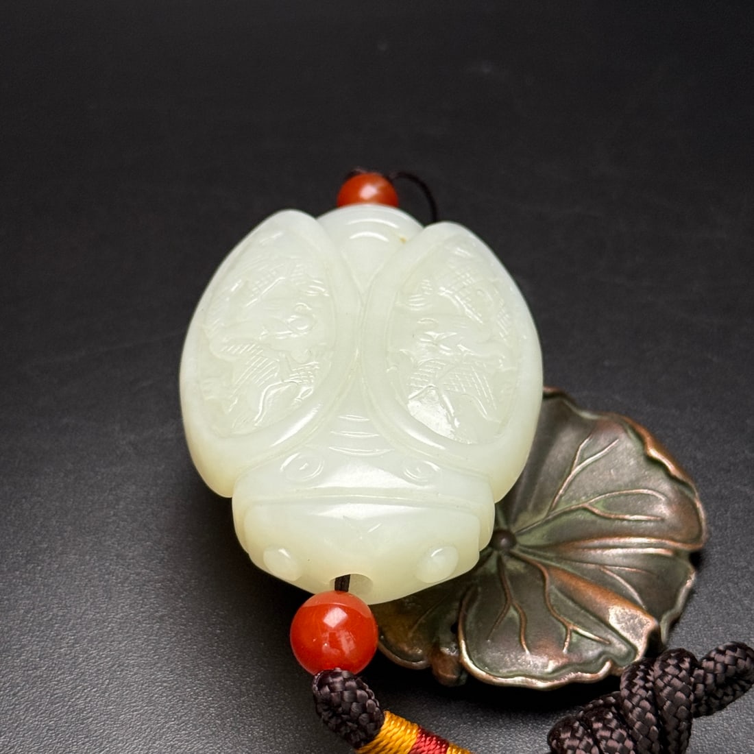 Hetian Jade Cicada Pendant - 5