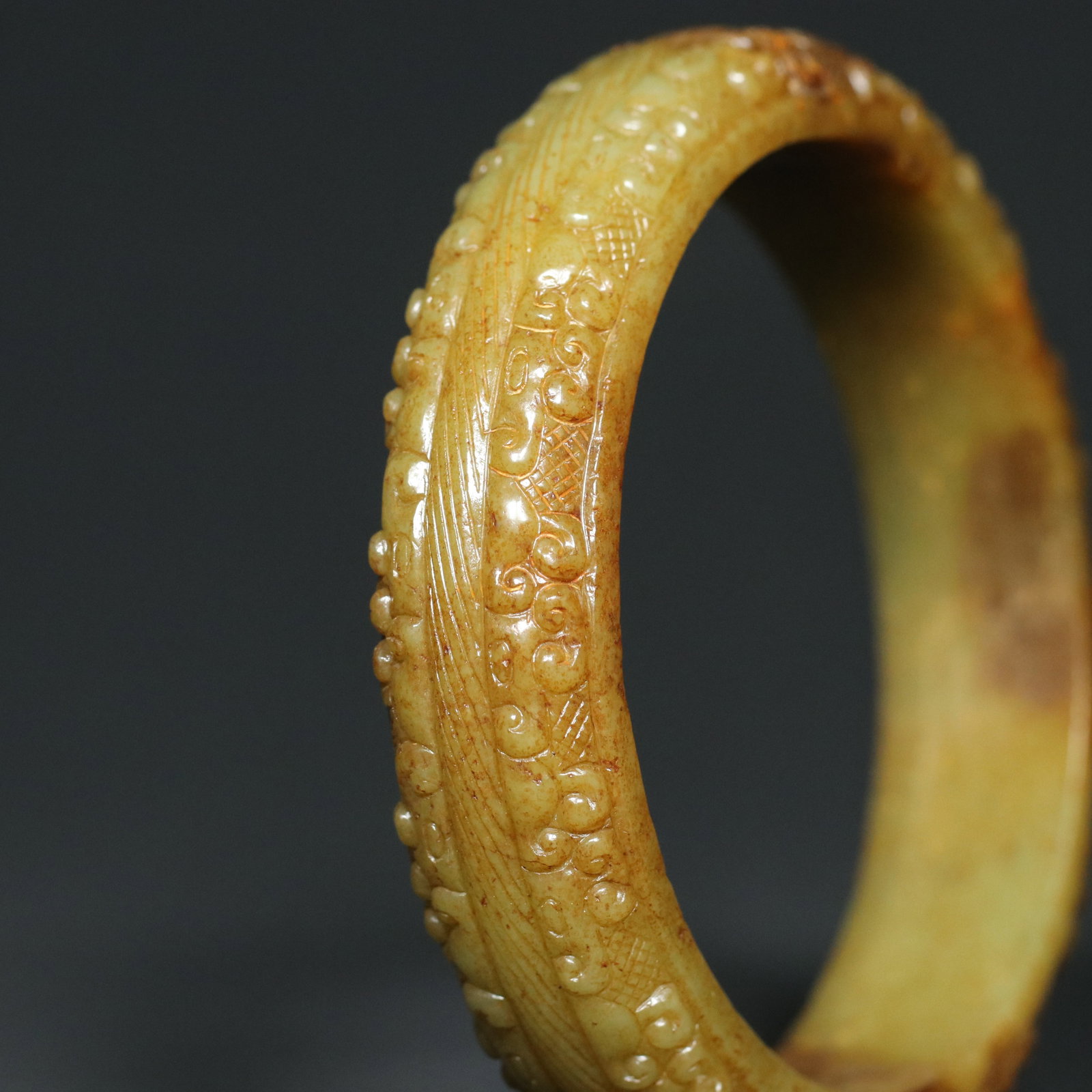 Inside Diameter 84mm Hetian Jade Arm Bracelet - 2