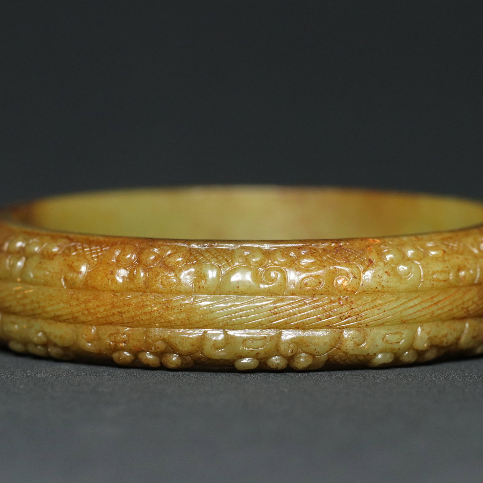Inside Diameter 84mm Hetian Jade Arm Bracelet - 4