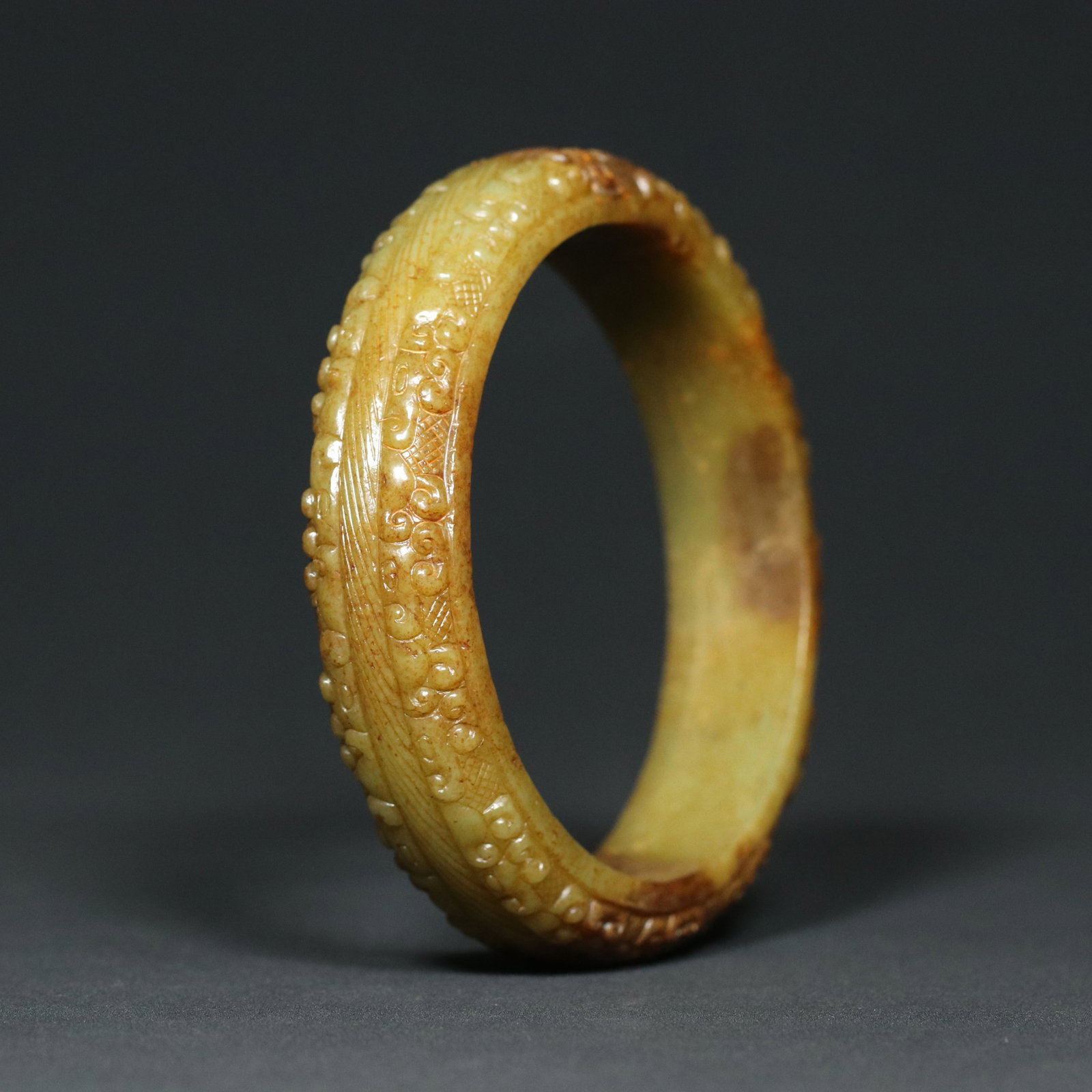 Inside Diameter 84mm Hetian Jade Arm Bracelet - 7