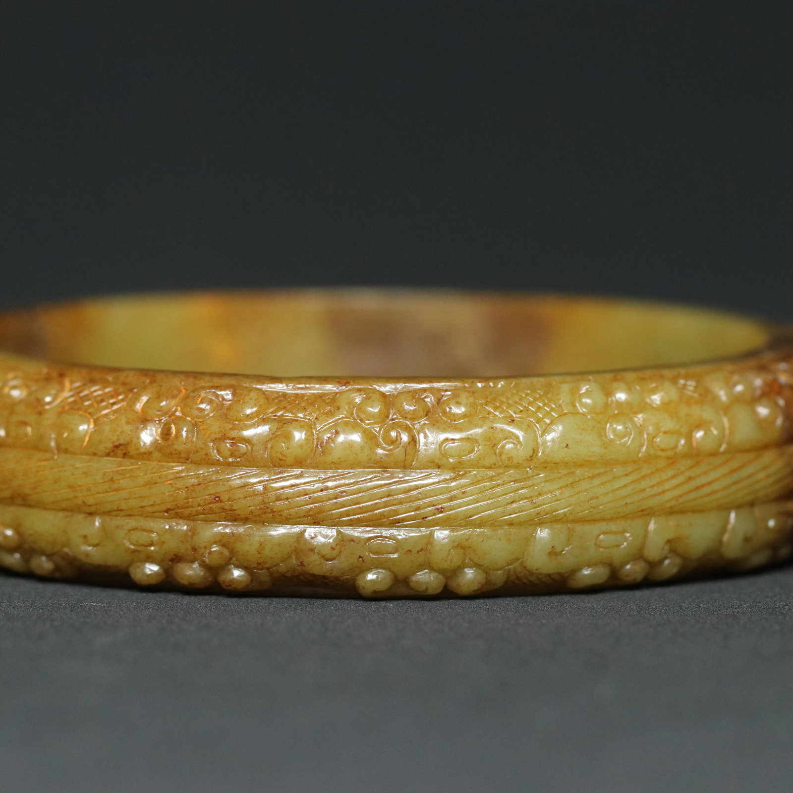 Inside Diameter 84mm Hetian Jade Arm Bracelet - 8