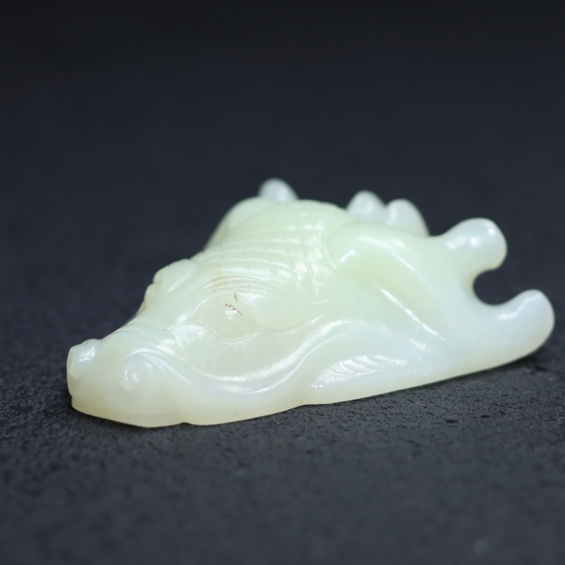 Hetian Jade Hand Carved Dragon Head Pendant - 3