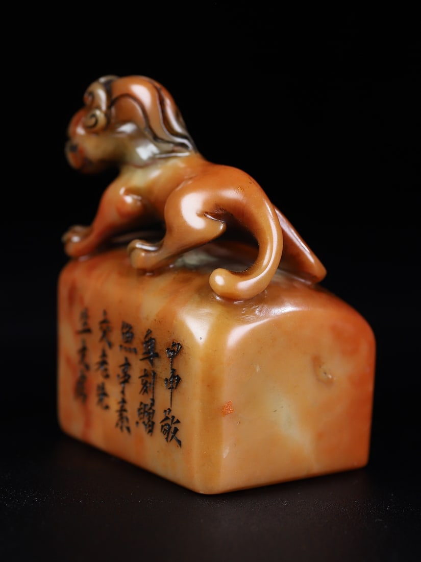 Shoushan Soapstone Hand-Carved Seal/Stamp Fortune Beast - 3
