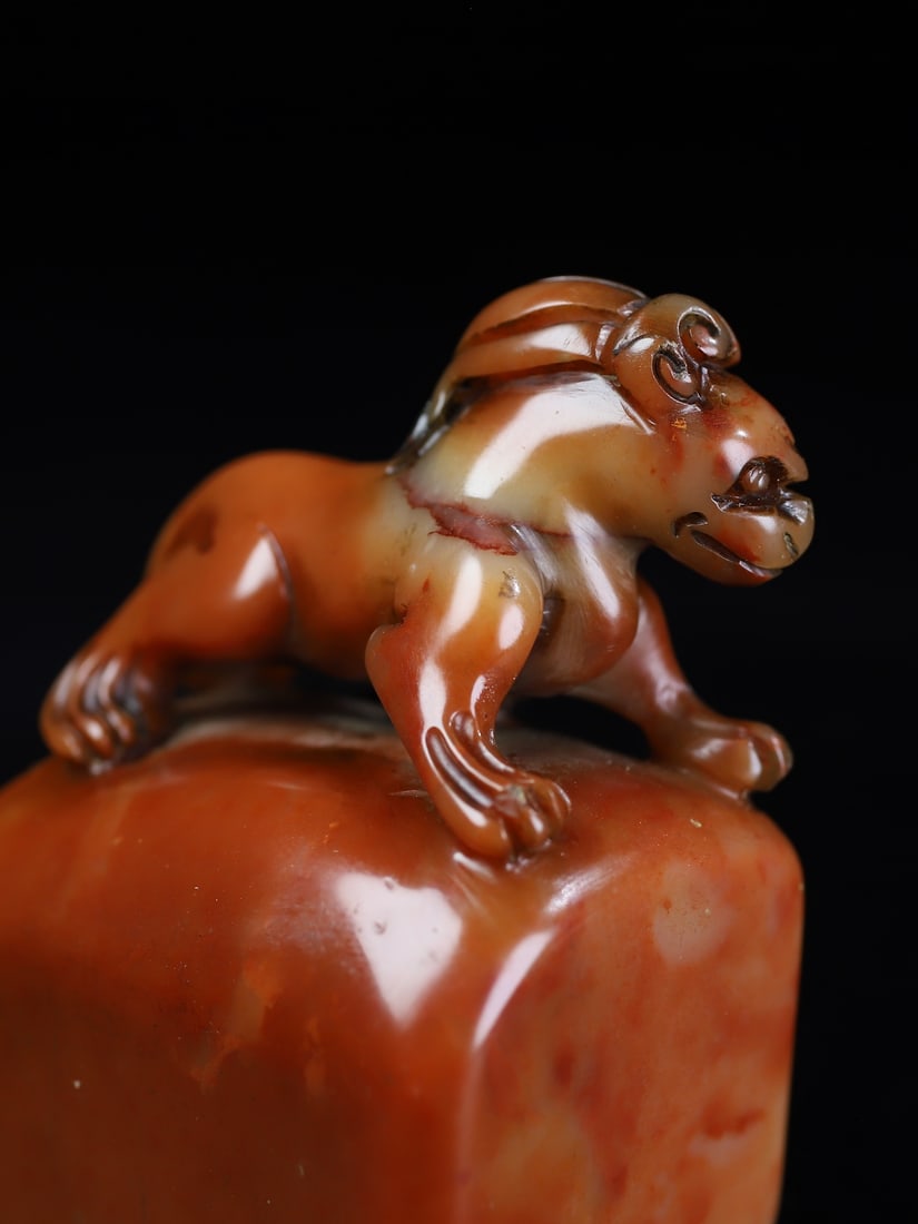 Shoushan Soapstone Hand-Carved Seal/Stamp Fortune Beast - 4