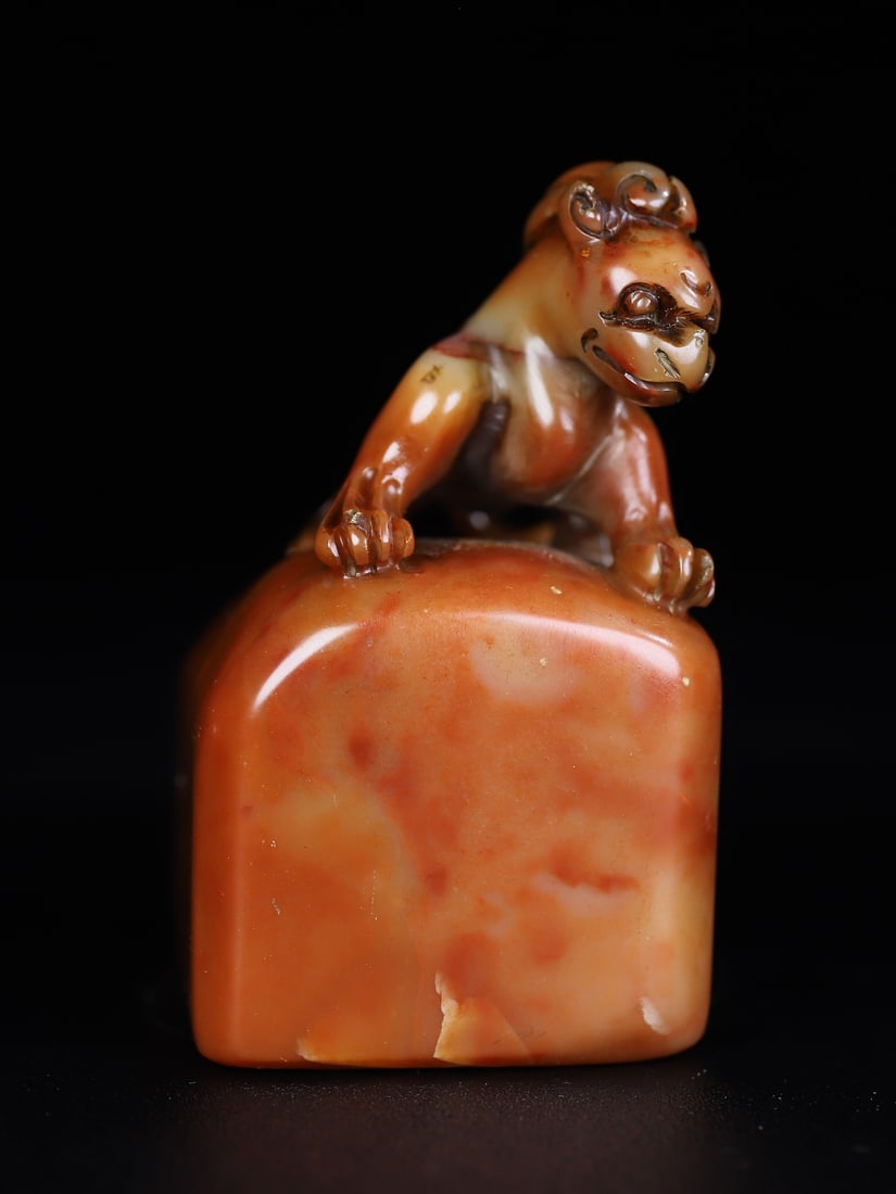 Shoushan Soapstone Hand-Carved Seal/Stamp Fortune Beast - 6