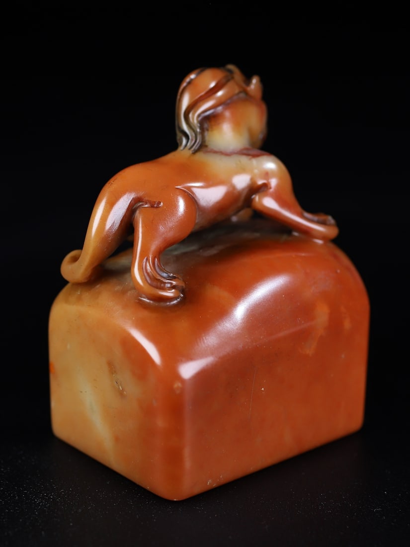 Shoushan Soapstone Hand-Carved Seal/Stamp Fortune Beast - 8