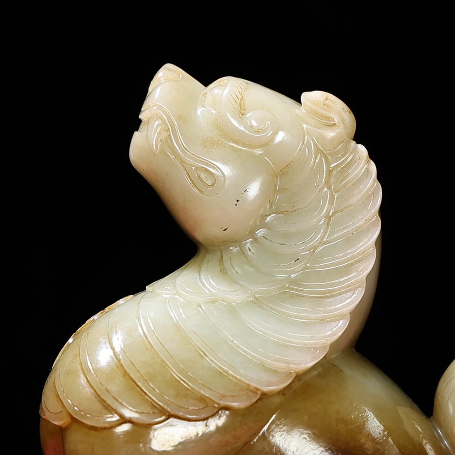 Vintage Hetian Jade Beast Statue - 2