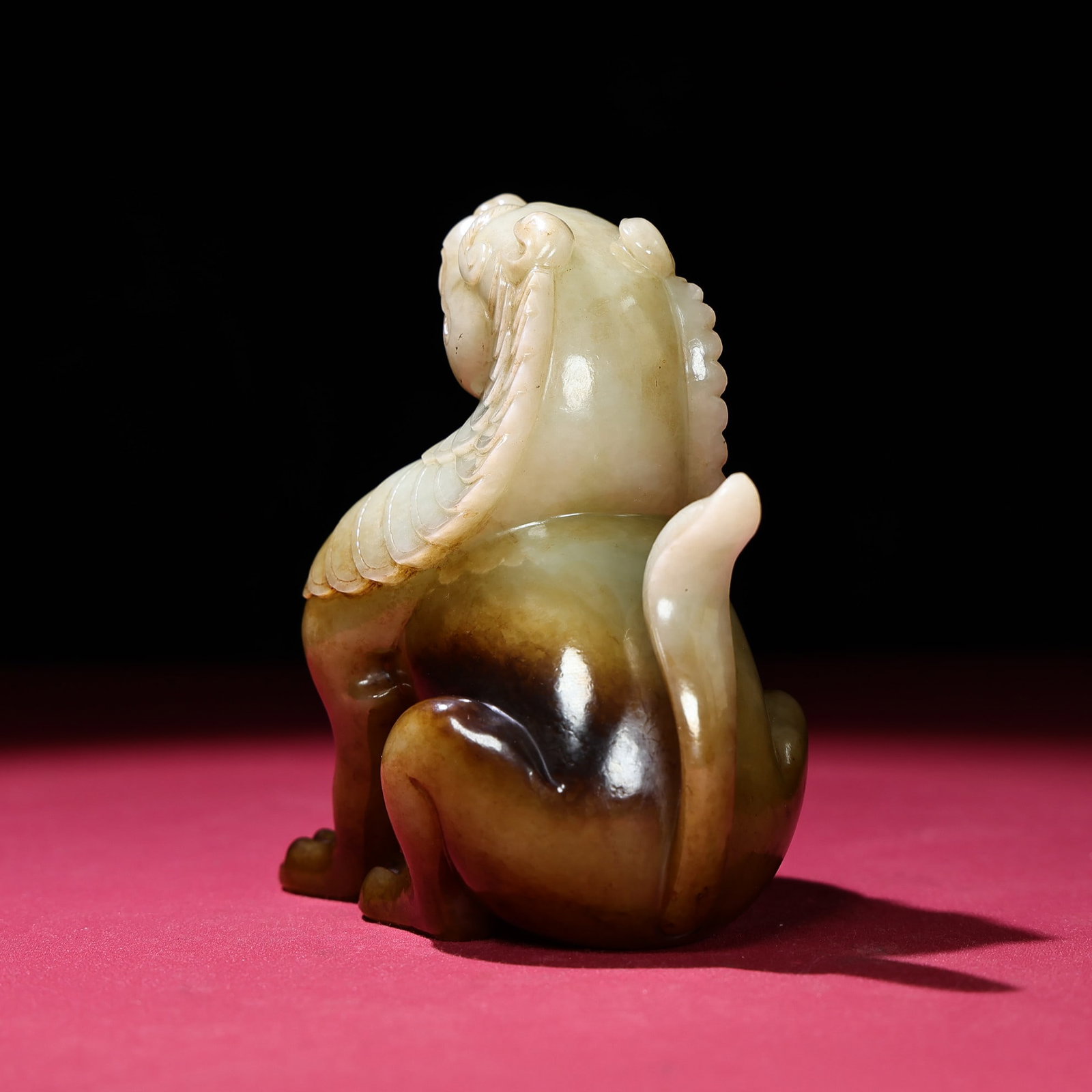 Vintage Hetian Jade Beast Statue - 3