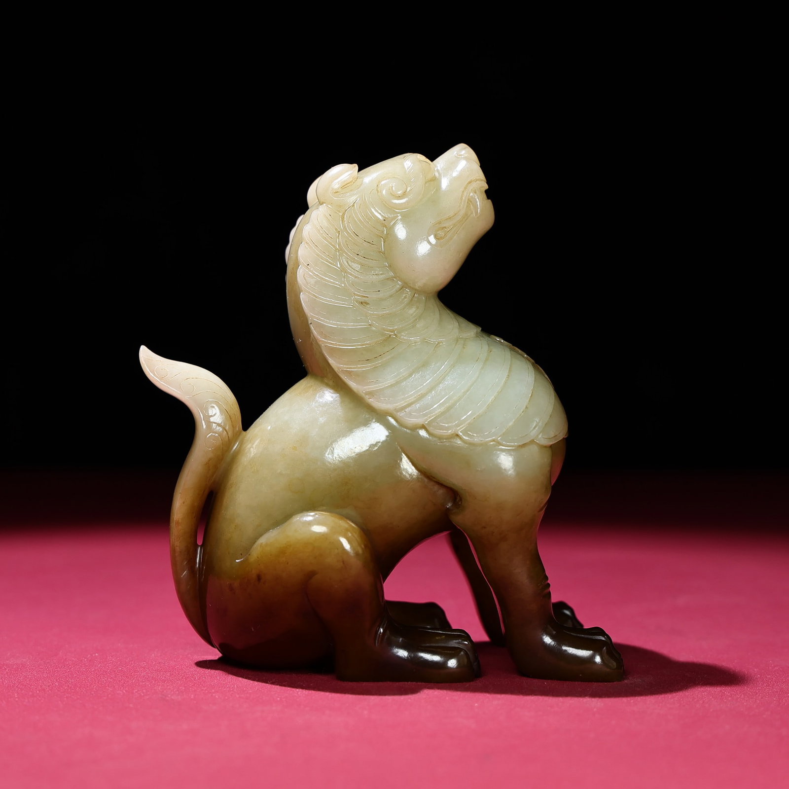 Vintage Hetian Jade Beast Statue - 4