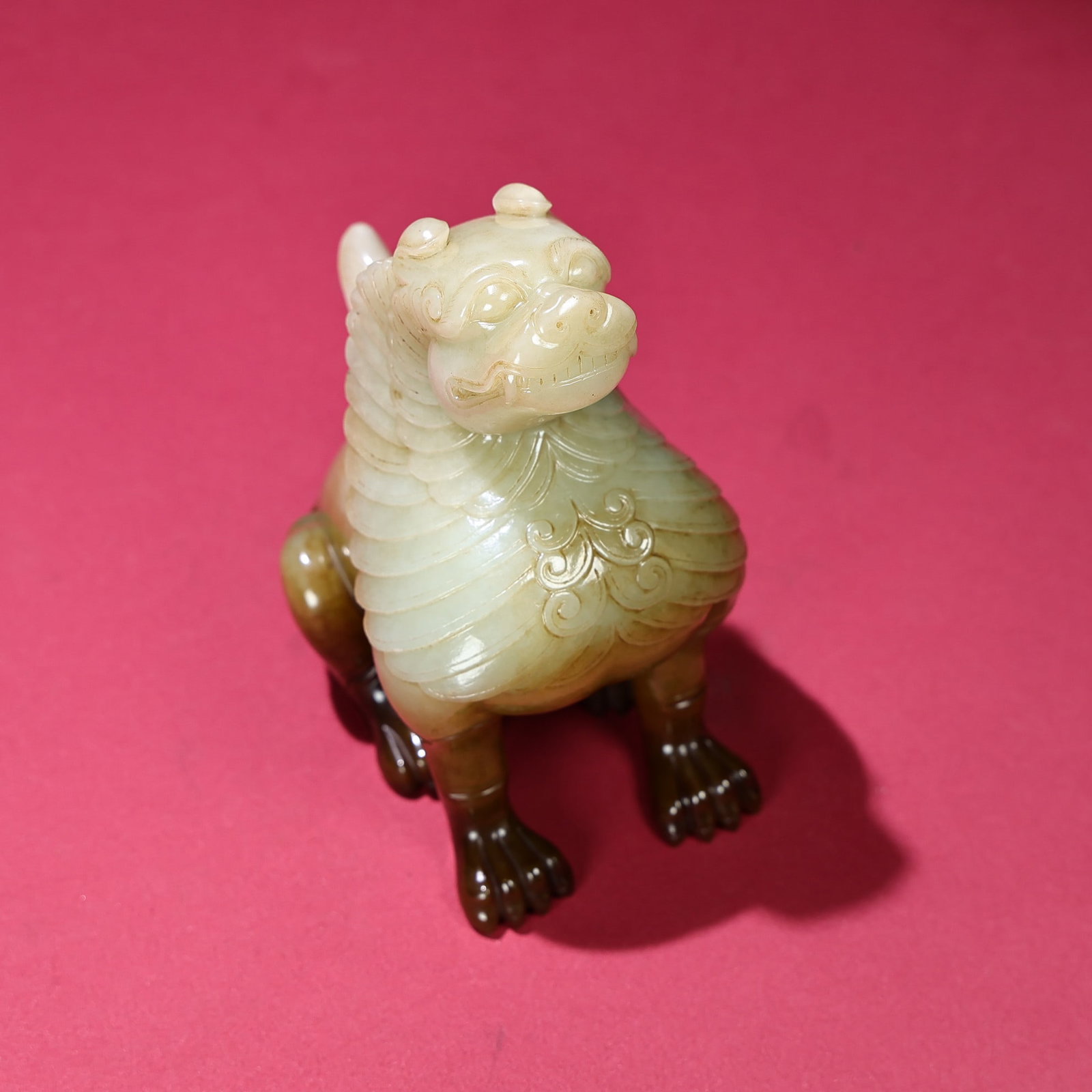 Vintage Hetian Jade Beast Statue - 9