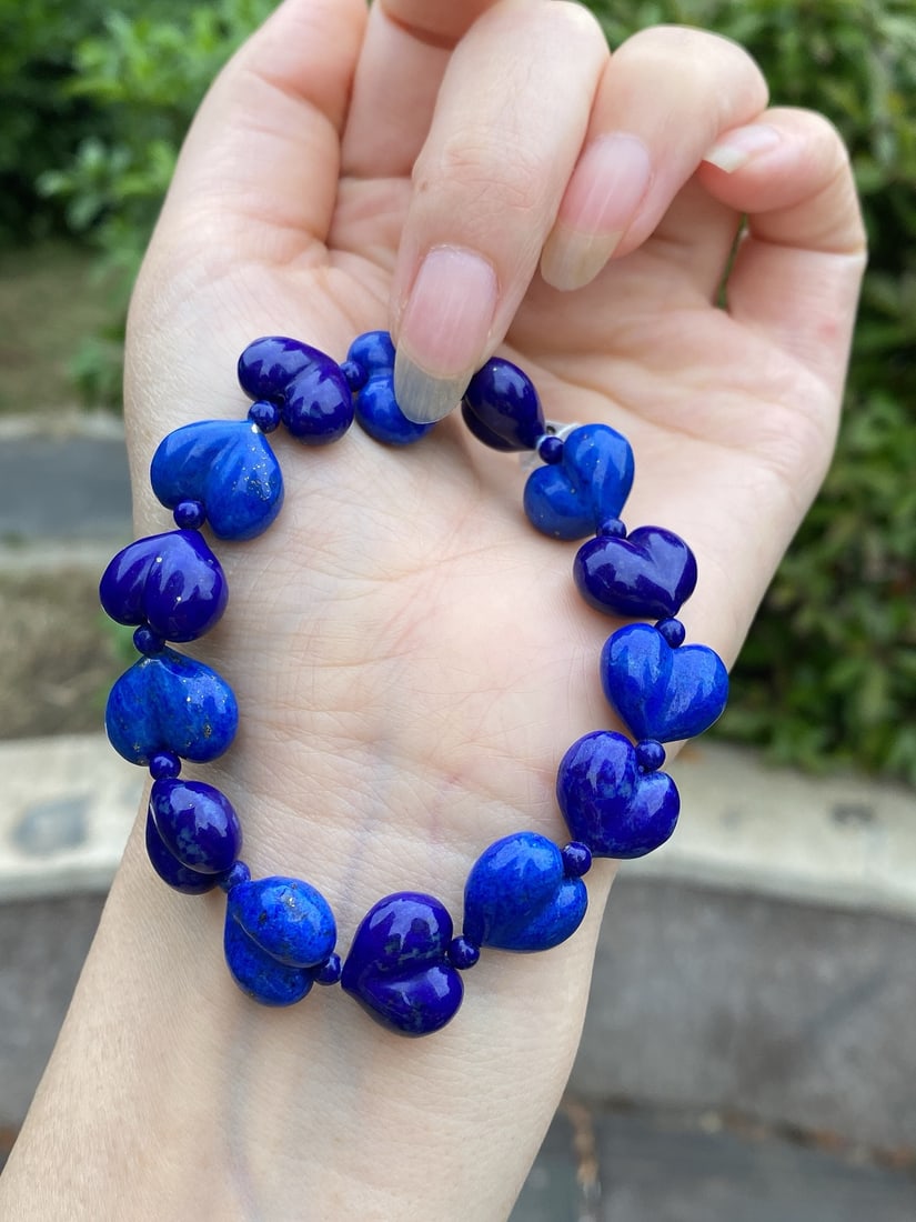Lapis Lazuli Heart-shaped Beads Bracelet - 5
