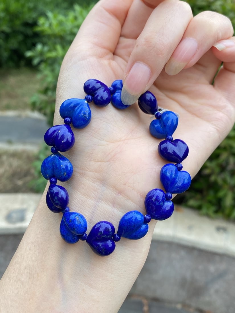 Lapis Lazuli Heart-shaped Beads Bracelet - 6