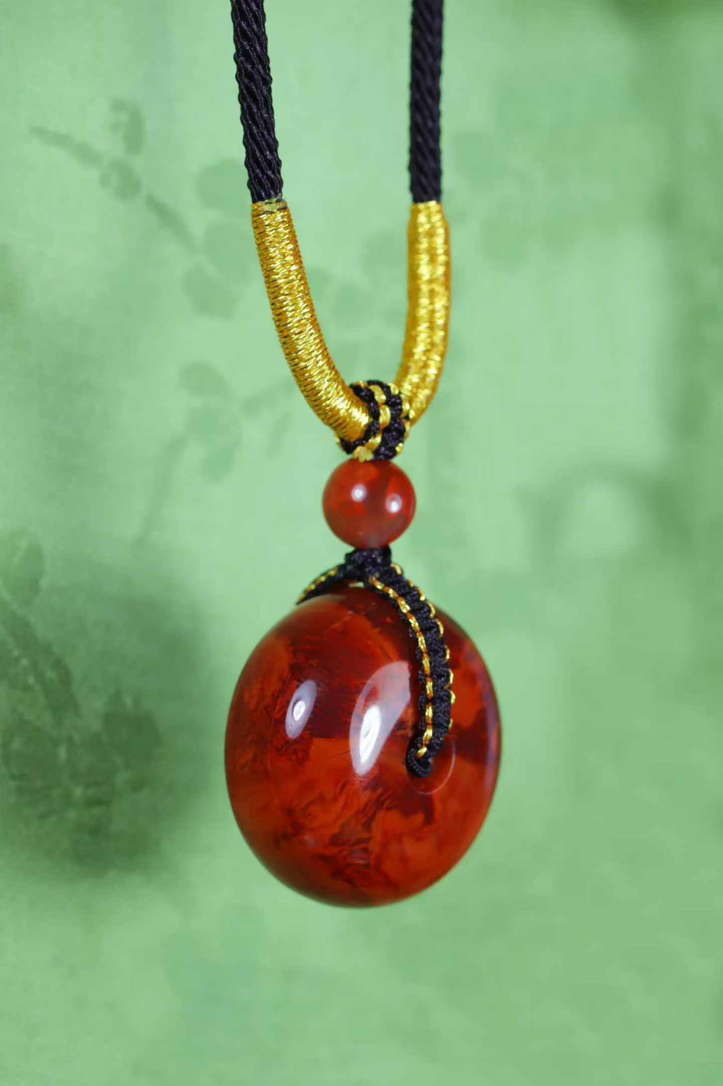 Natural Nanhong Agate Lucky Pendant with Certificate - 2