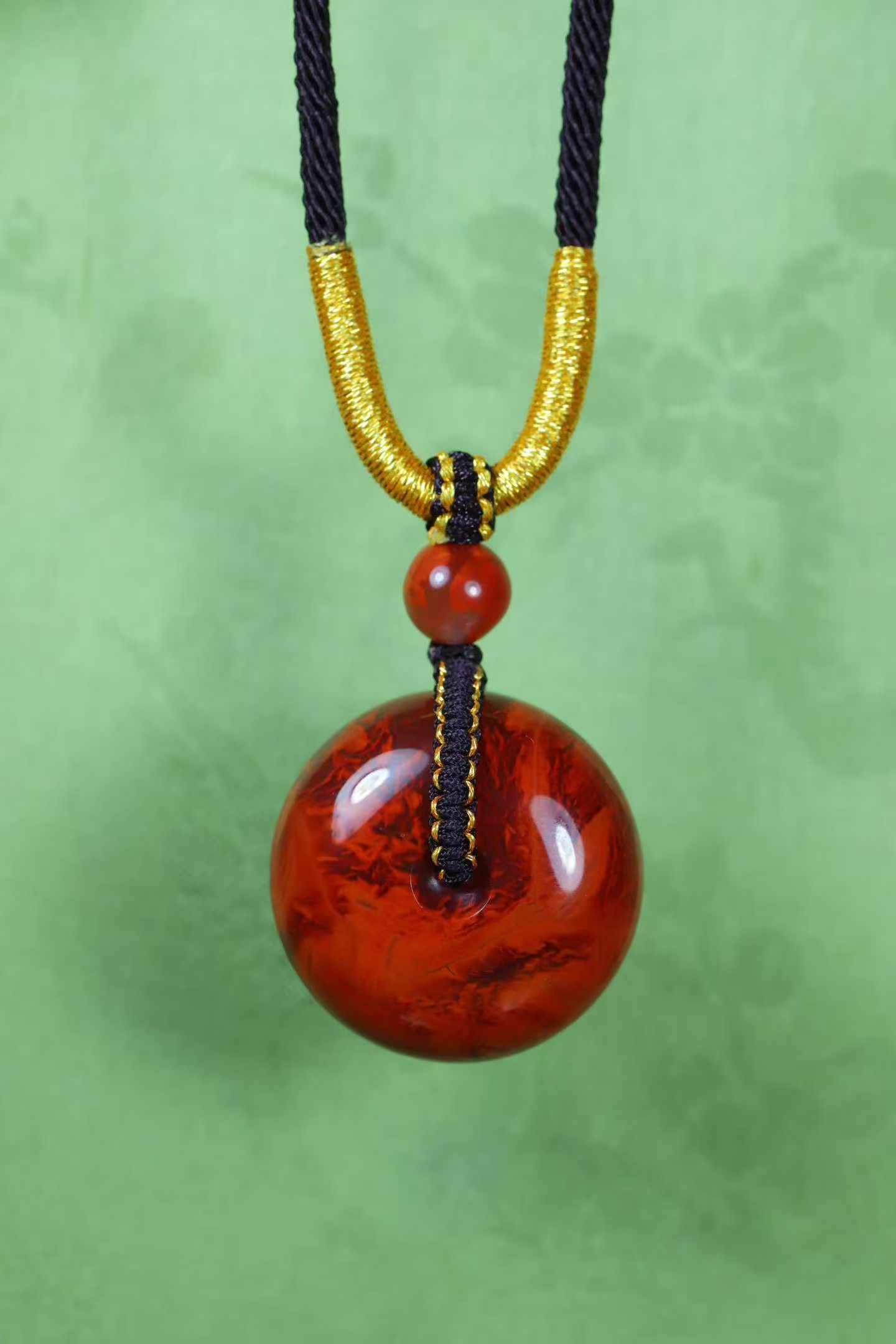 Natural Nanhong Agate Lucky Pendant with Certificate - 4