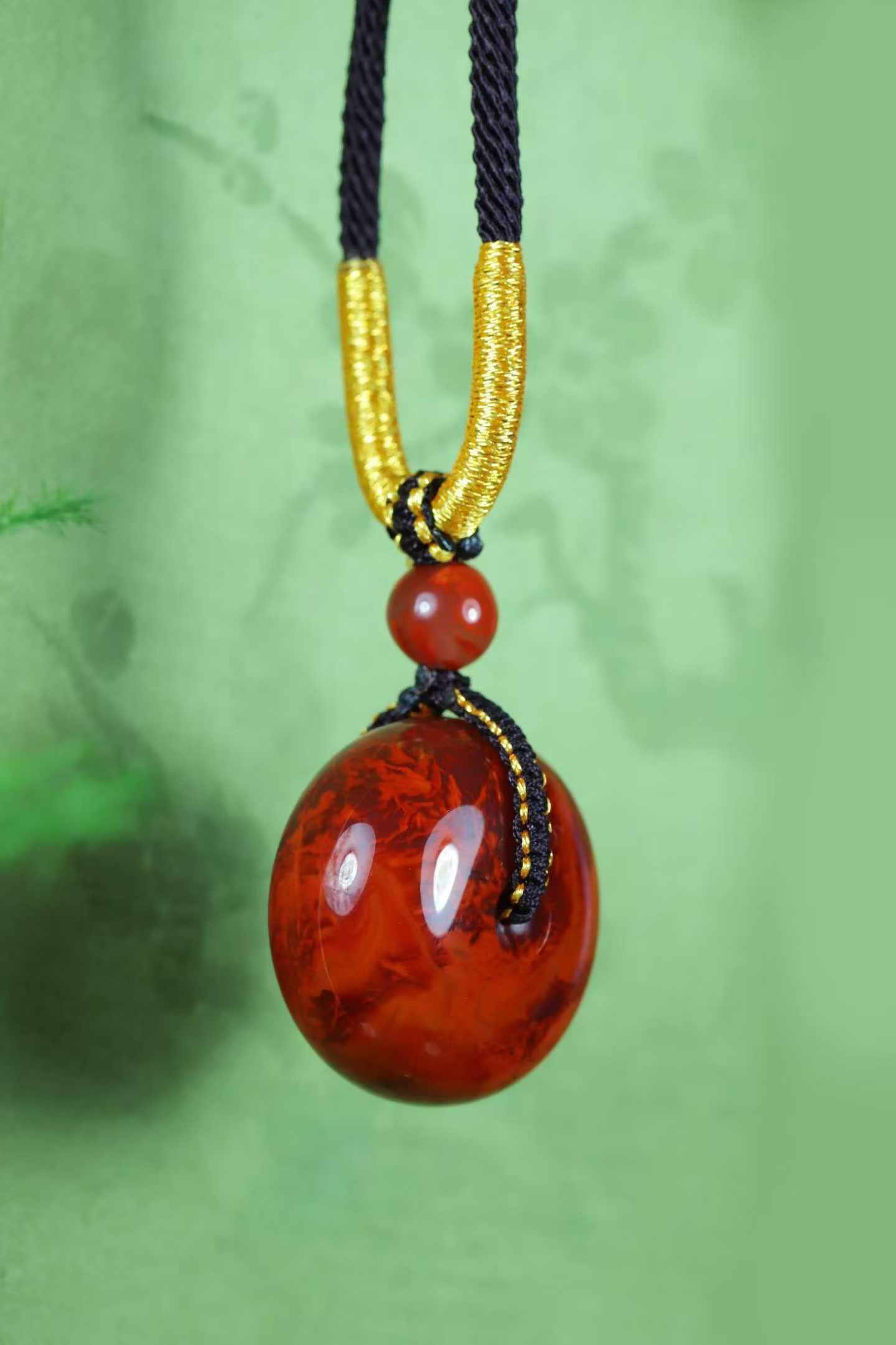 Natural Nanhong Agate Lucky Pendant with Certificate - 5