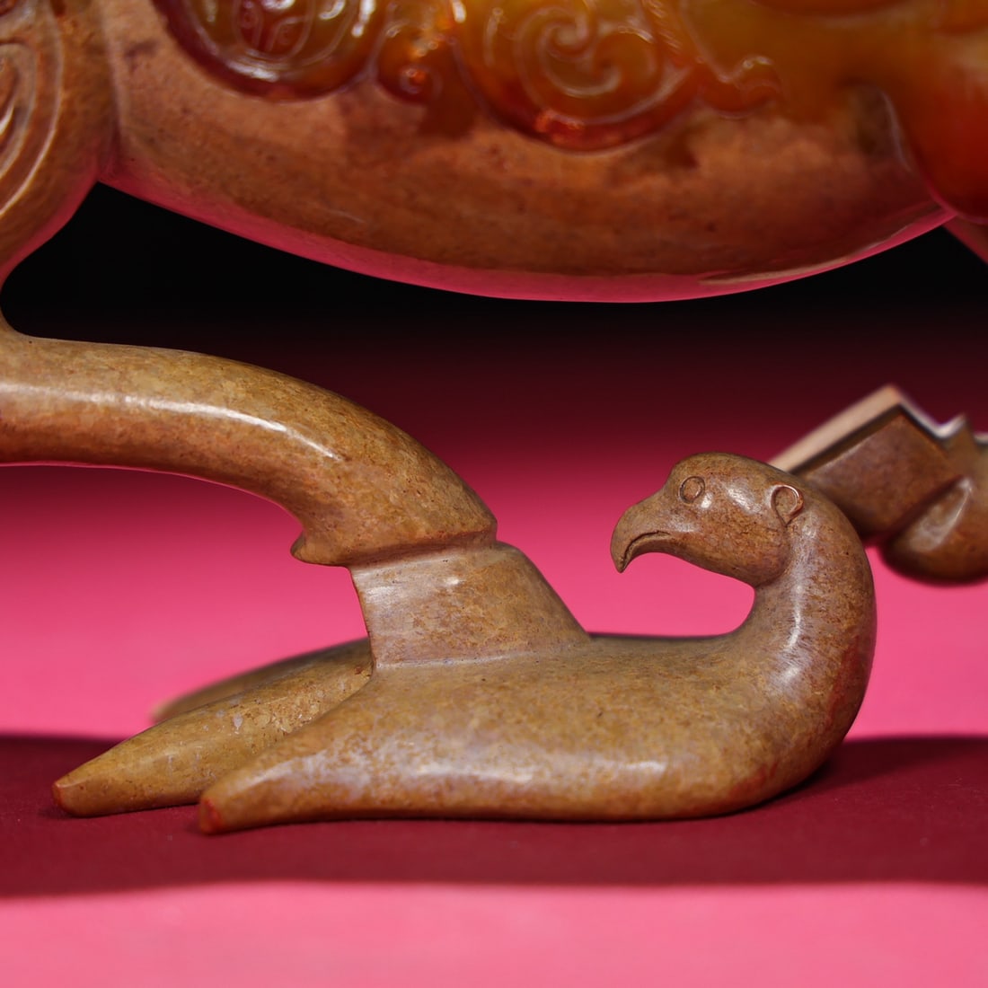 Vintage Qing Dynasty Hetian Jade Horse Swallow Statue - 8