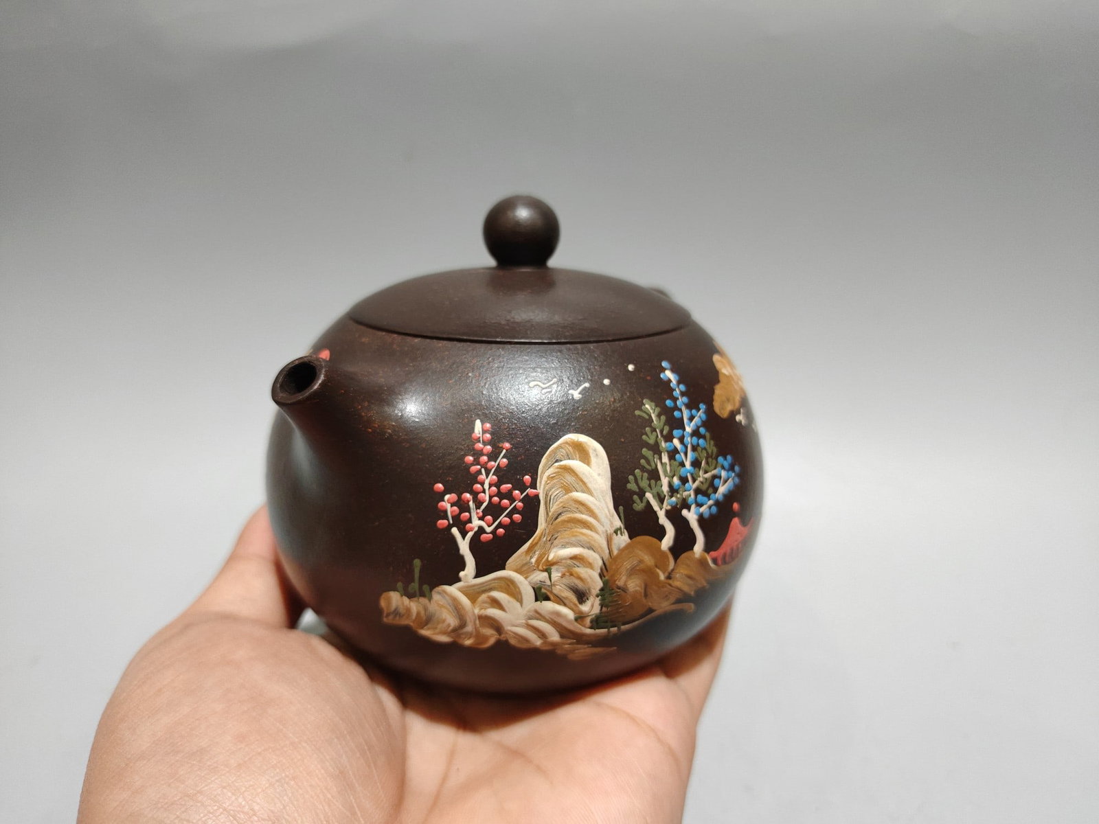 Yixing Zisha Clay Teapot w Artist Signed - 2