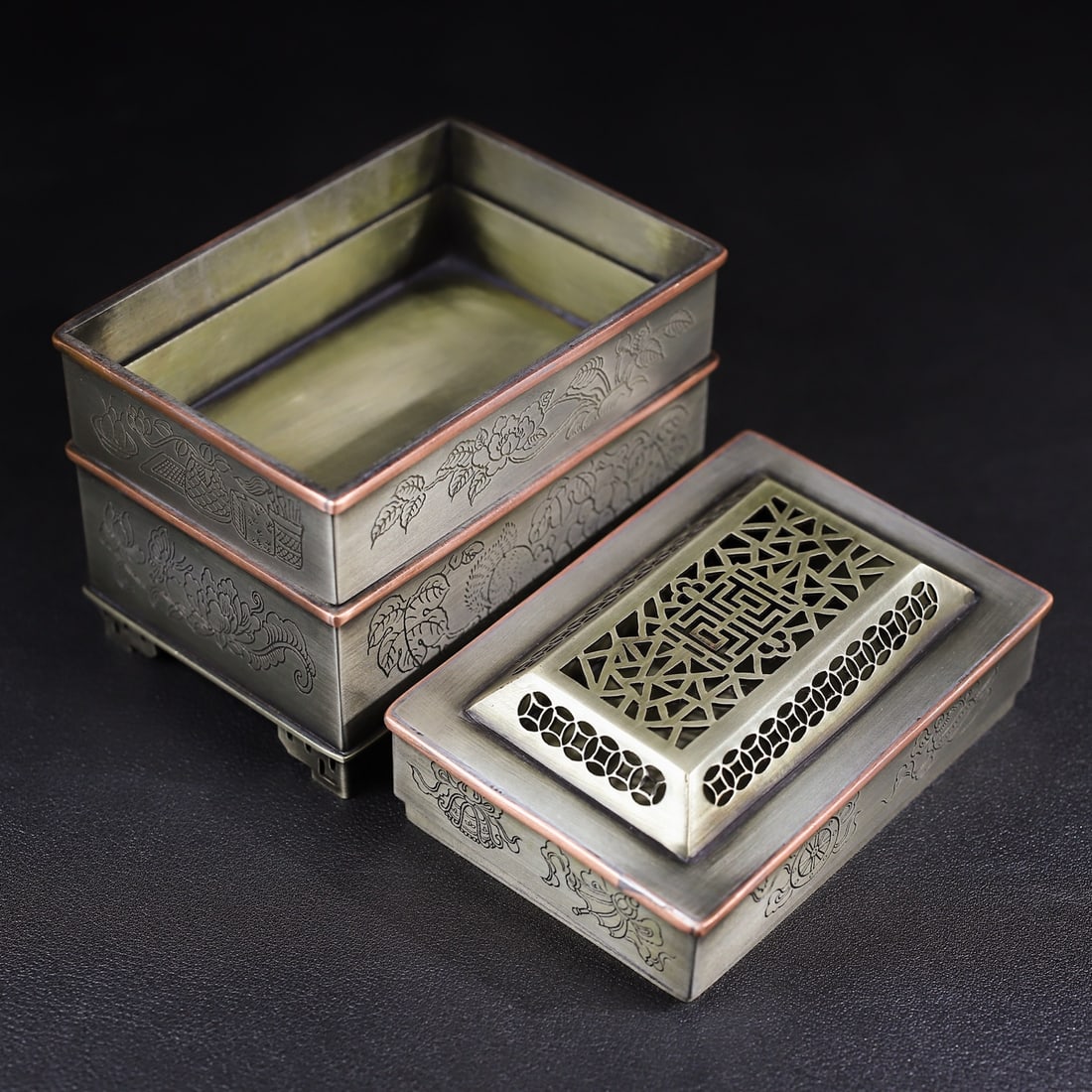 Old White Copper Incense Burner - 8