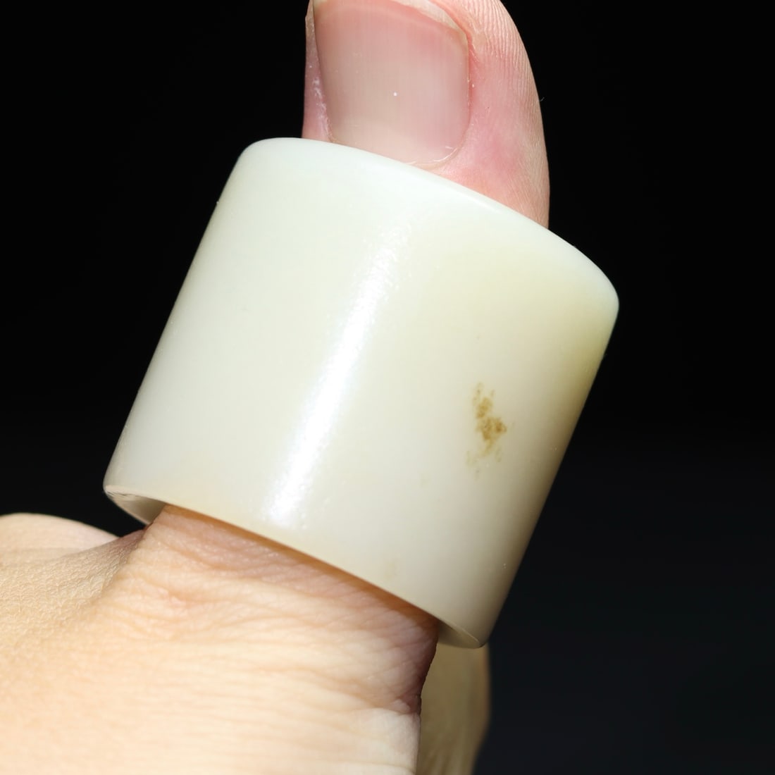 Inside Diameter 23mm Hetian Jade Thumb Ring - 5