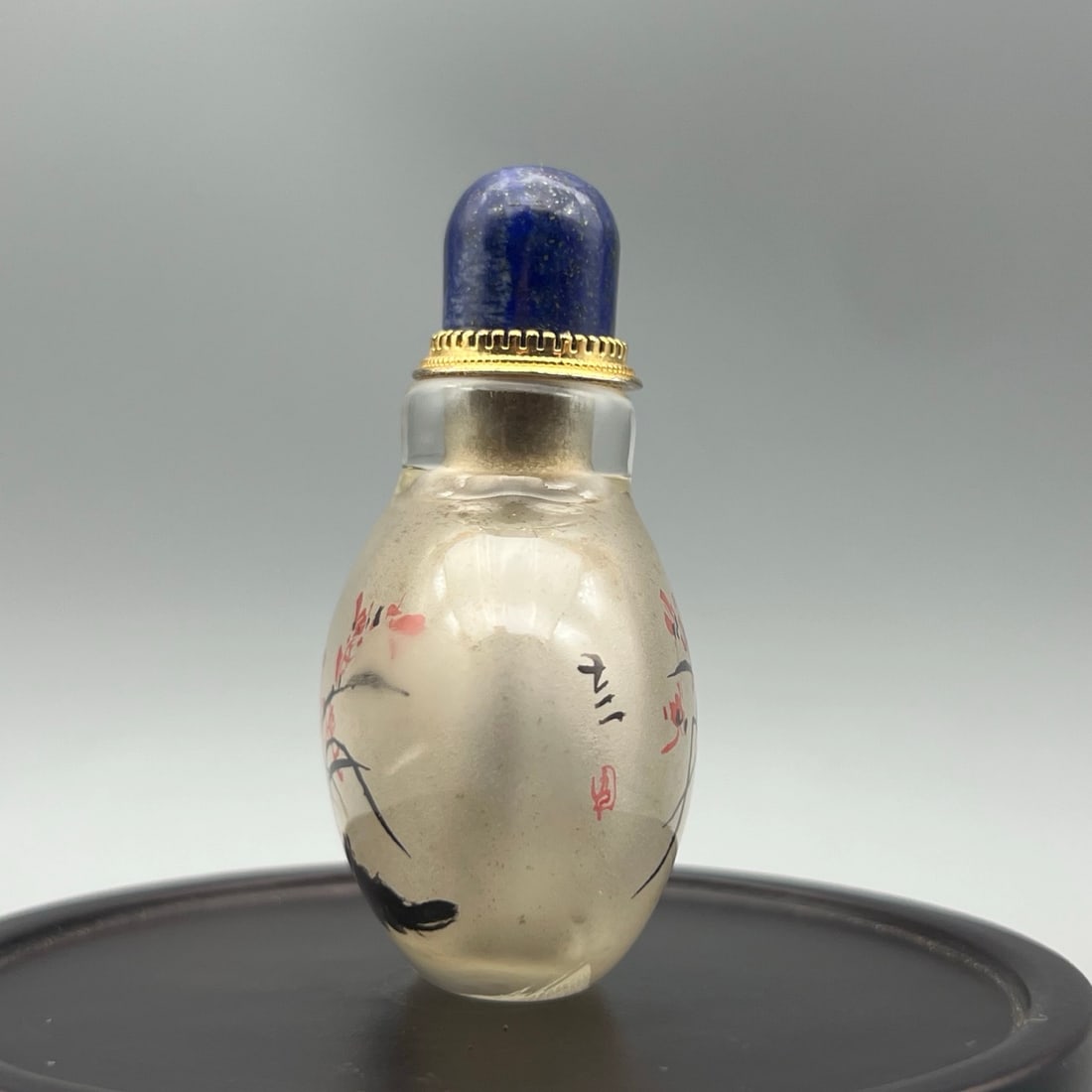 Peking Glass Inside Painting Orchid Snuff Bottle - 7