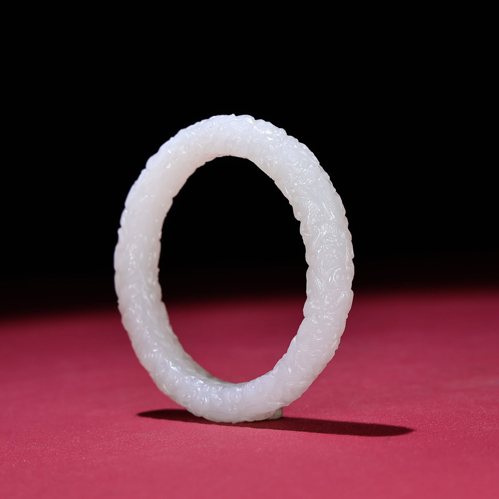 Inside Diameter 59mm White Hetian Jade Bracelet Bangle - 4