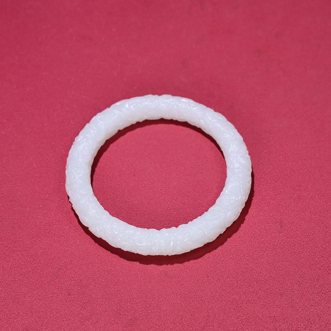 Inside Diameter 59mm White Hetian Jade Bracelet Bangle - 6