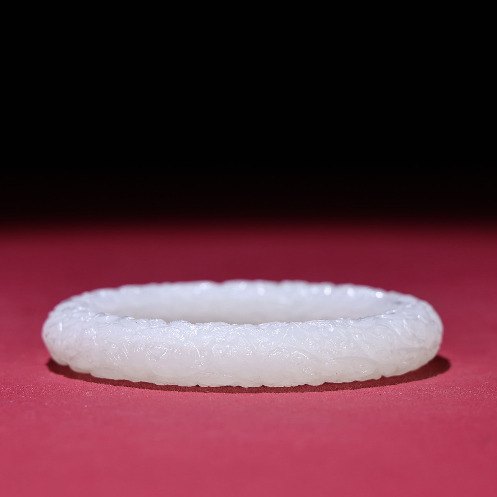 Inside Diameter 59mm White Hetian Jade Bracelet Bangle - 7