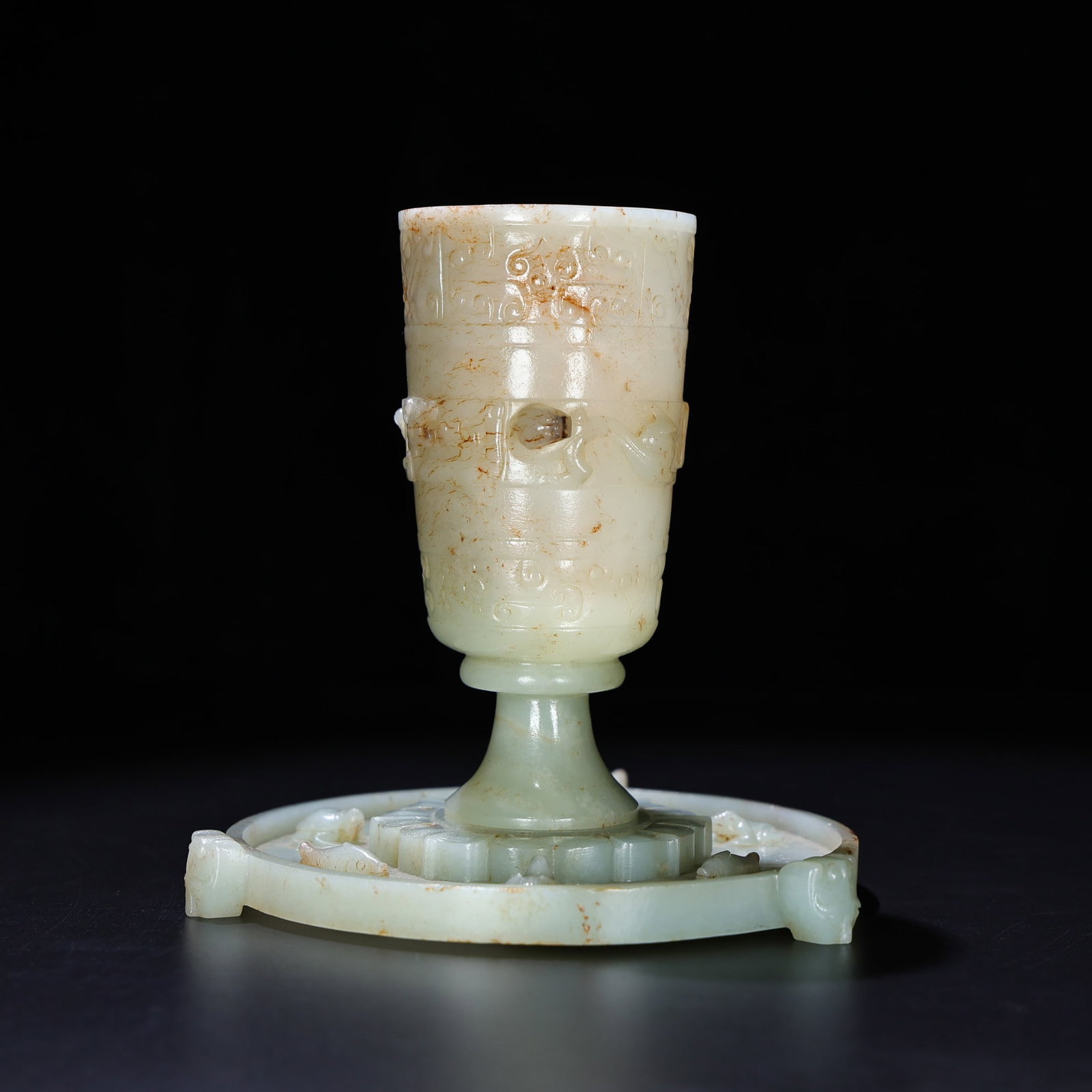 Old Hetian Jade Wine Cup - 4