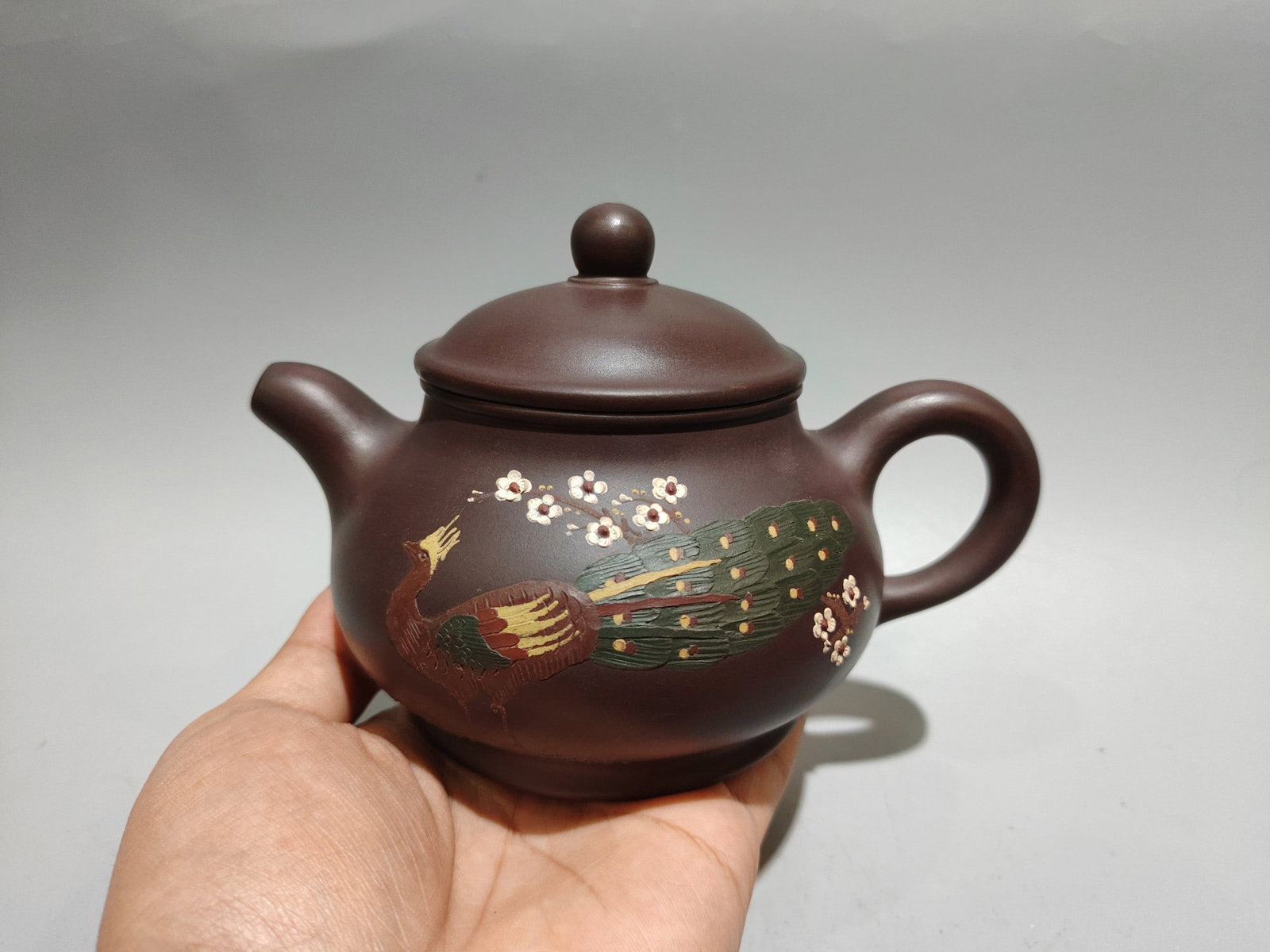 Yixing Zisha Clay Peacock Teapot (1 of 7)