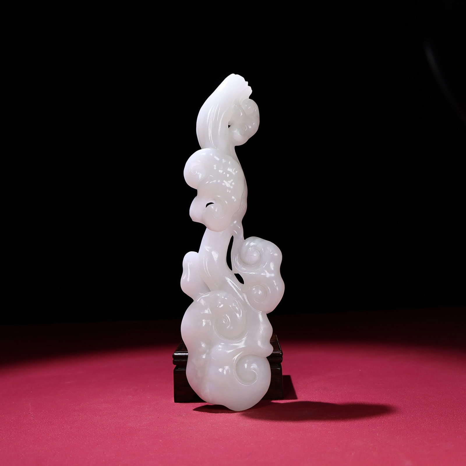 Vintage White Hetian Jade Ruyi Statue - 2