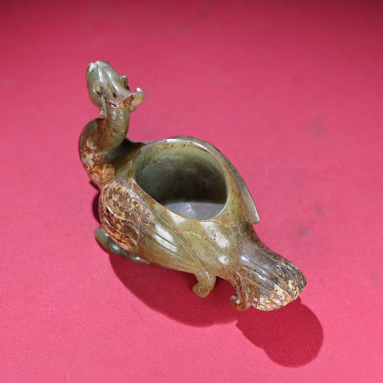 Vintage Hetian Jade Phoenix Bird Statue - 8