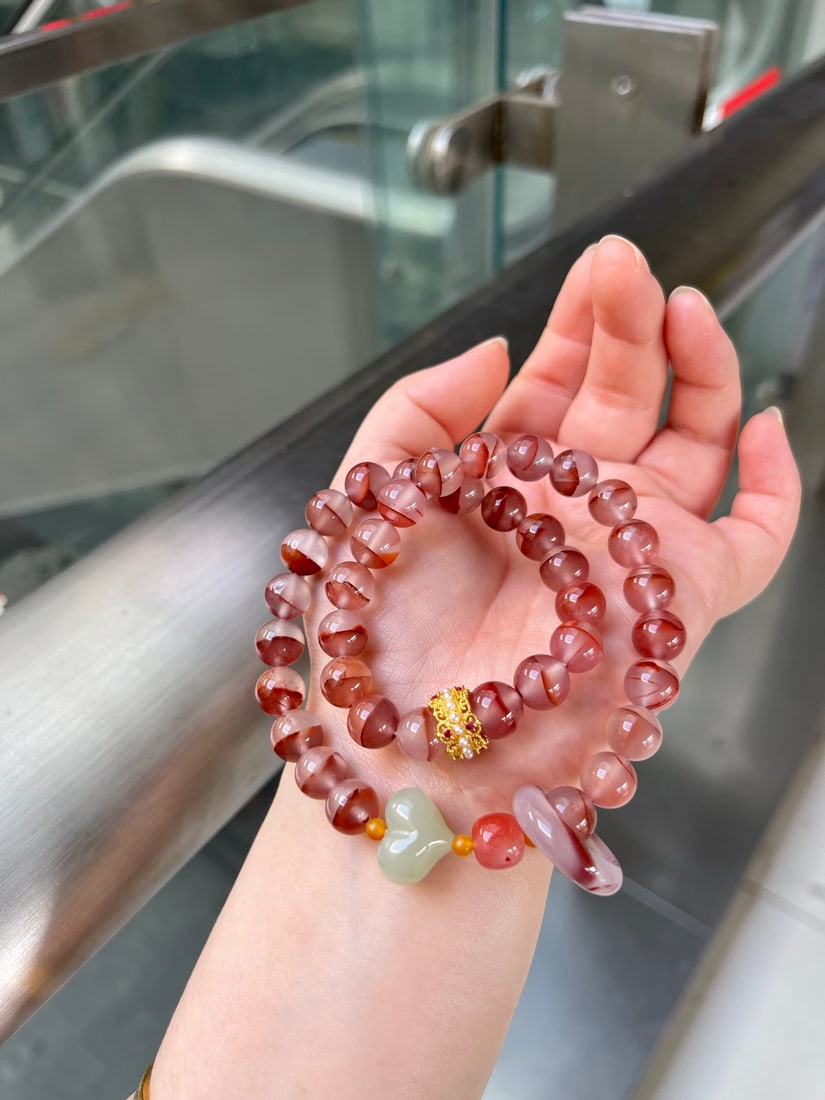 Nanhong Agate & Hetian Jade Hand Chain - 3