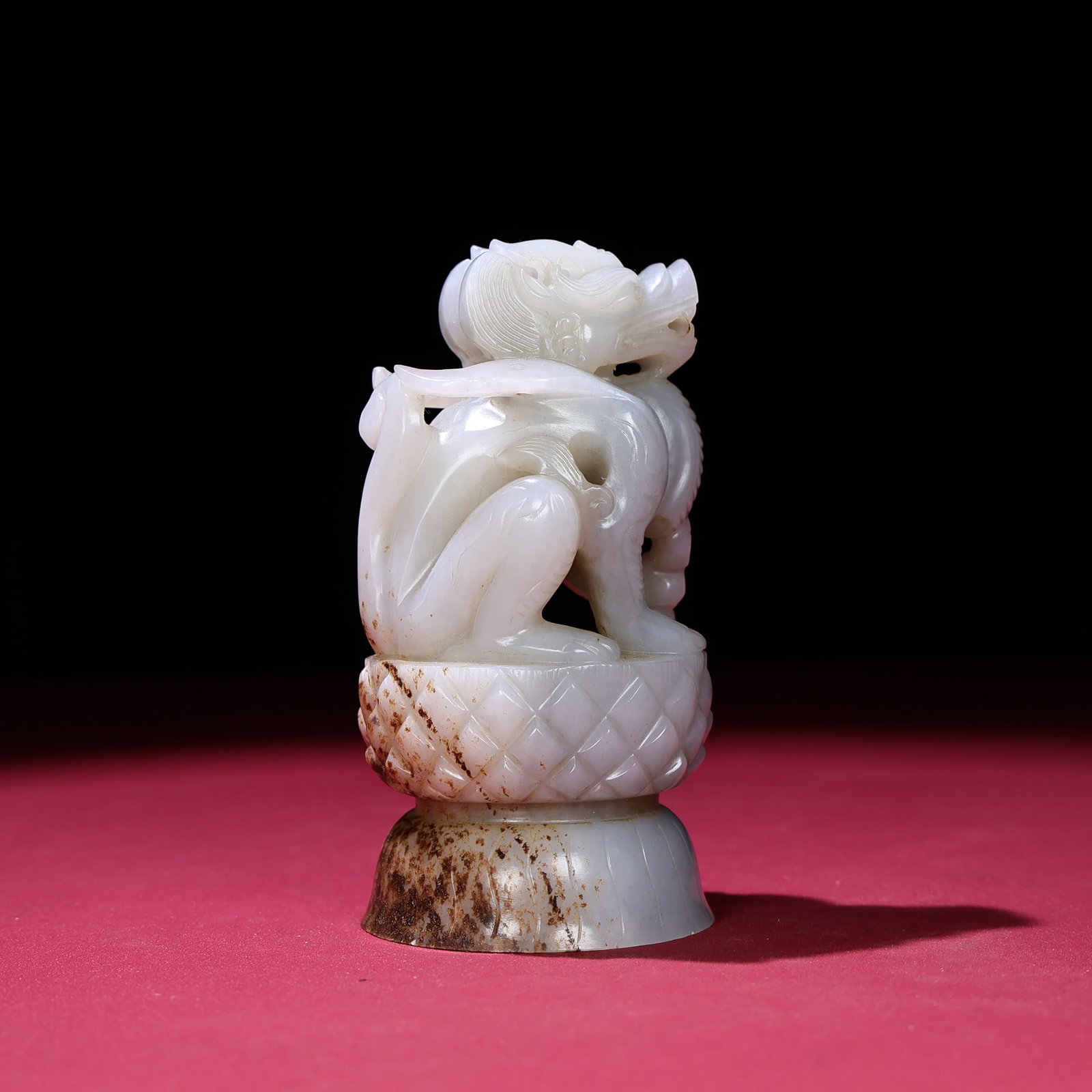Vintage Hetian Jade Dragon Statue - 7