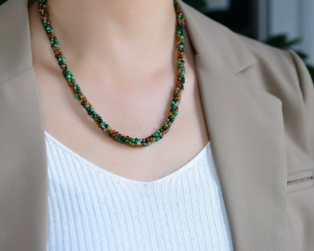 Multicolor Jadeite Beads Necklace - 6