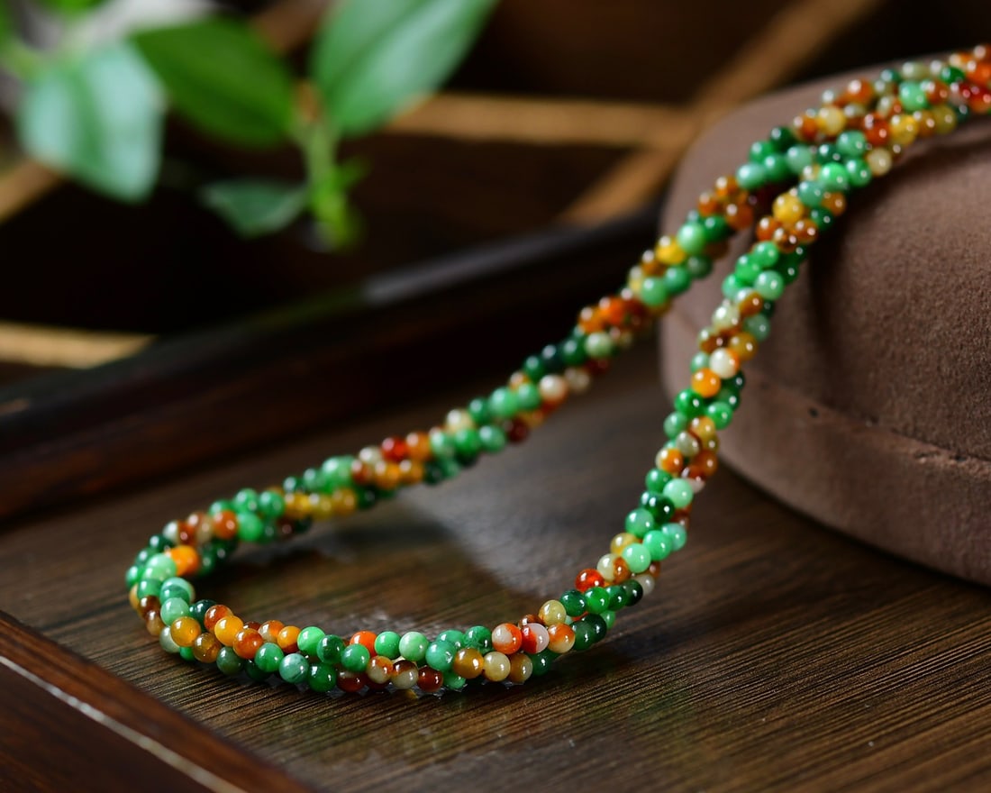 Multicolor Jadeite Beads Necklace - 7