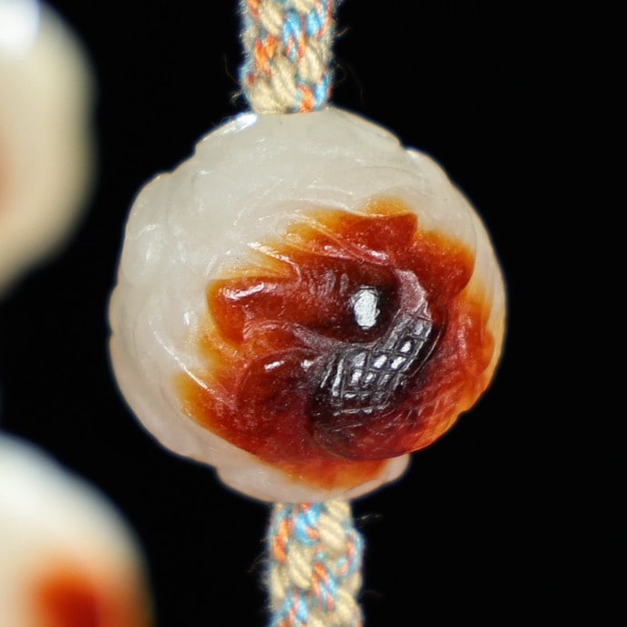 Vintage Hetian Jade Beads Hand Chain - 5