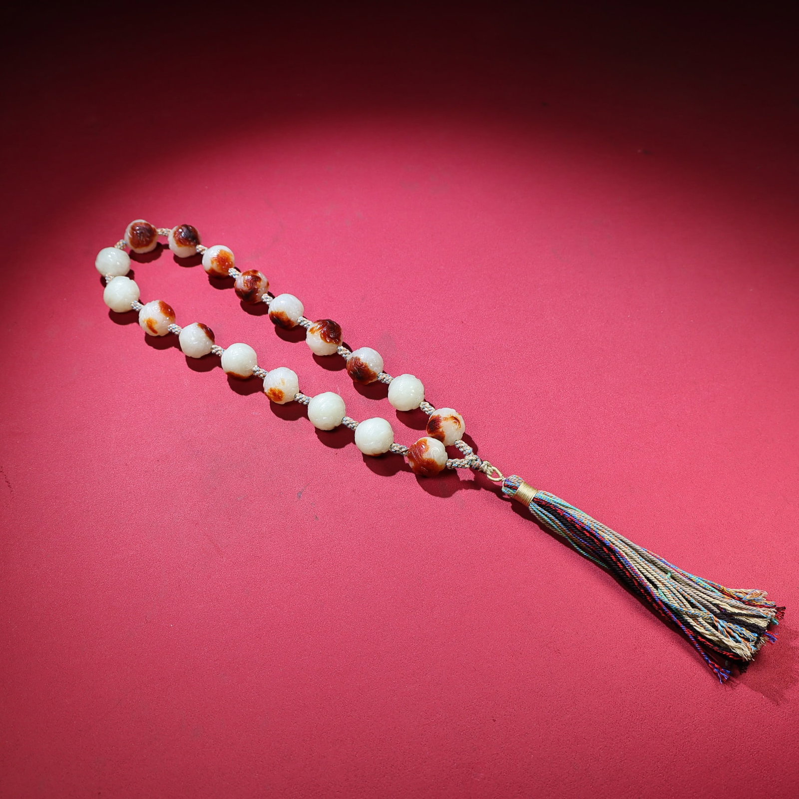 Vintage Hetian Jade Beads Hand Chain - 6