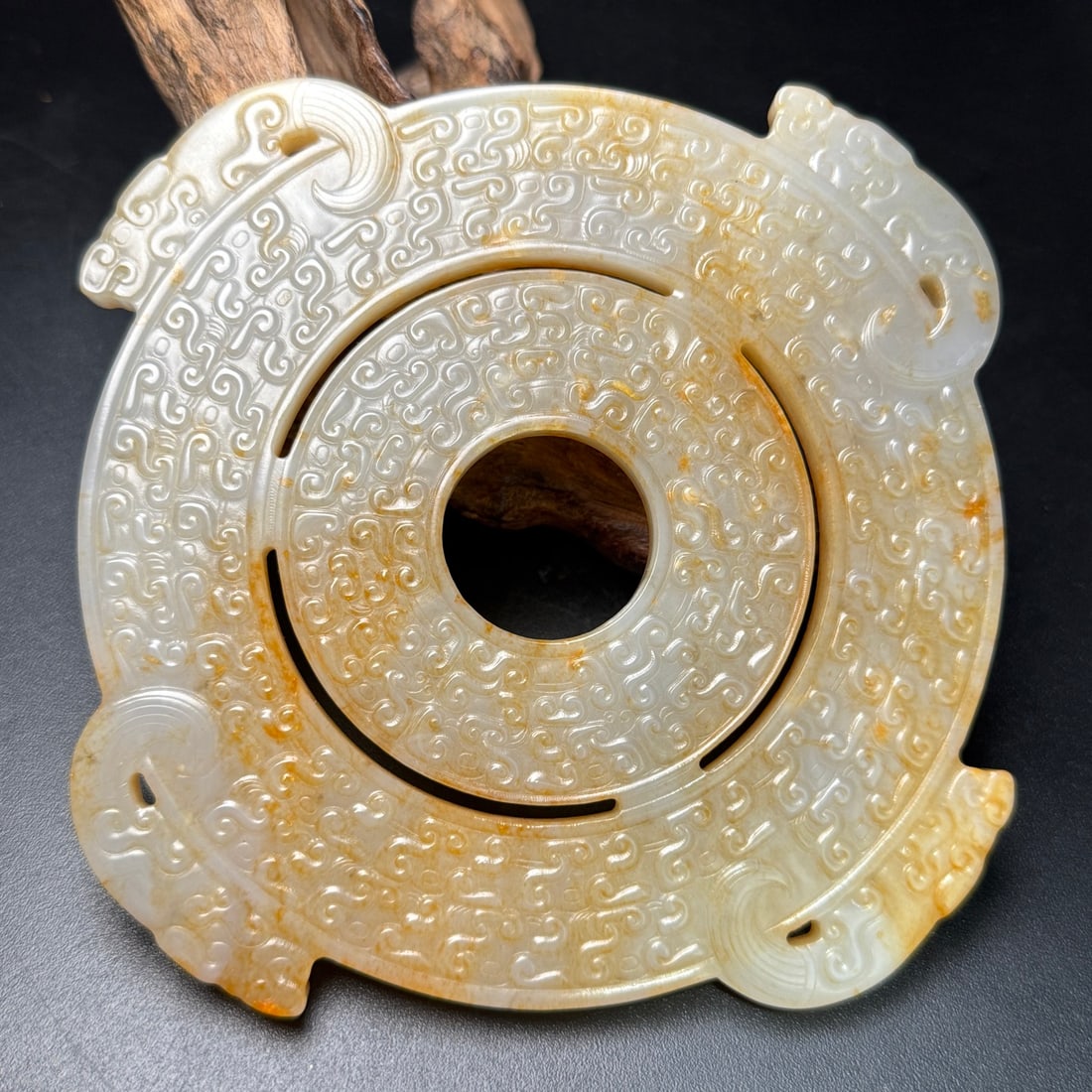 Old Hetian Jade Bi Statue (1 of 9)