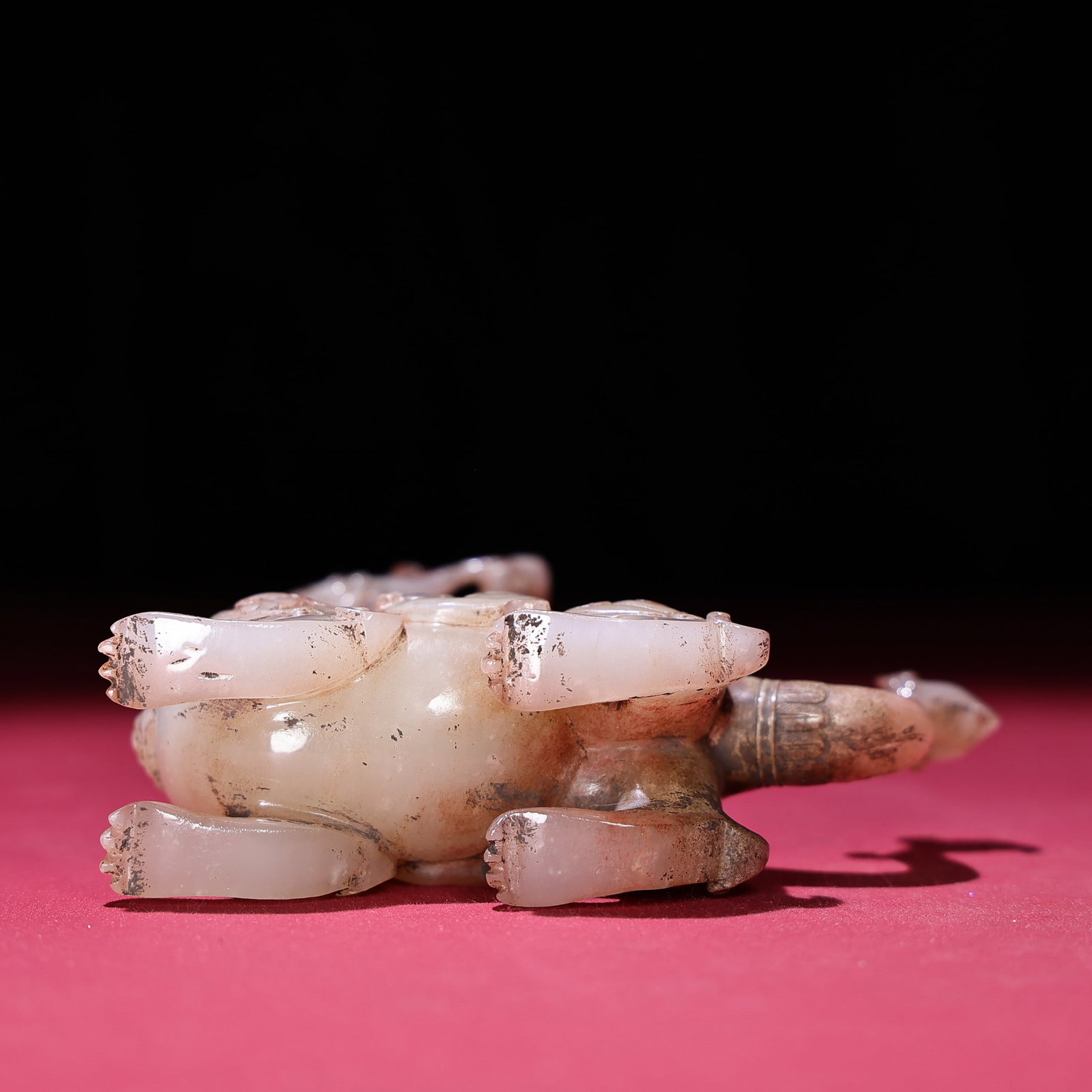 A Pair Qing Dynasty Hetian Jade Dragon Statue - 8