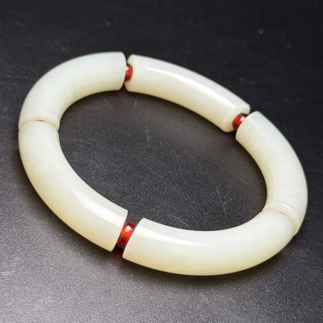 Hetian Jade & Red Agate Bracelet Bangle - 5