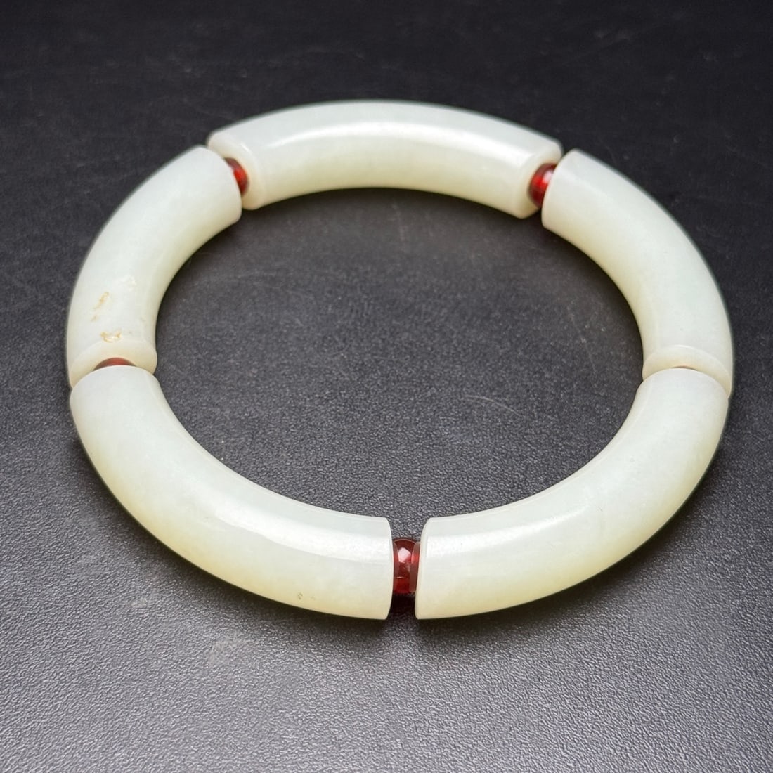 Hetian Jade & Red Agate Bracelet Bangle - 7