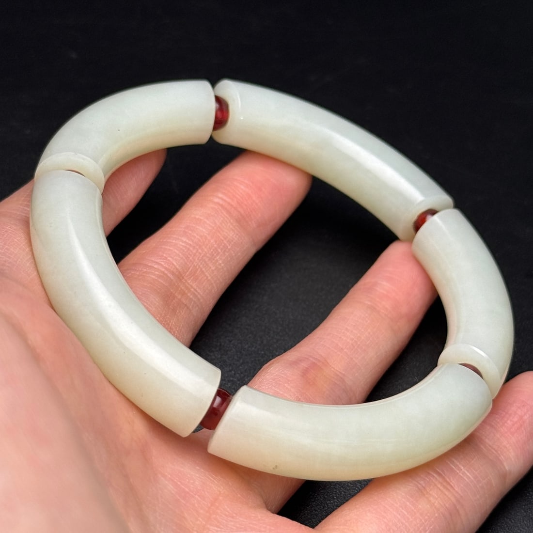 Hetian Jade & Red Agate Bracelet Bangle - 9