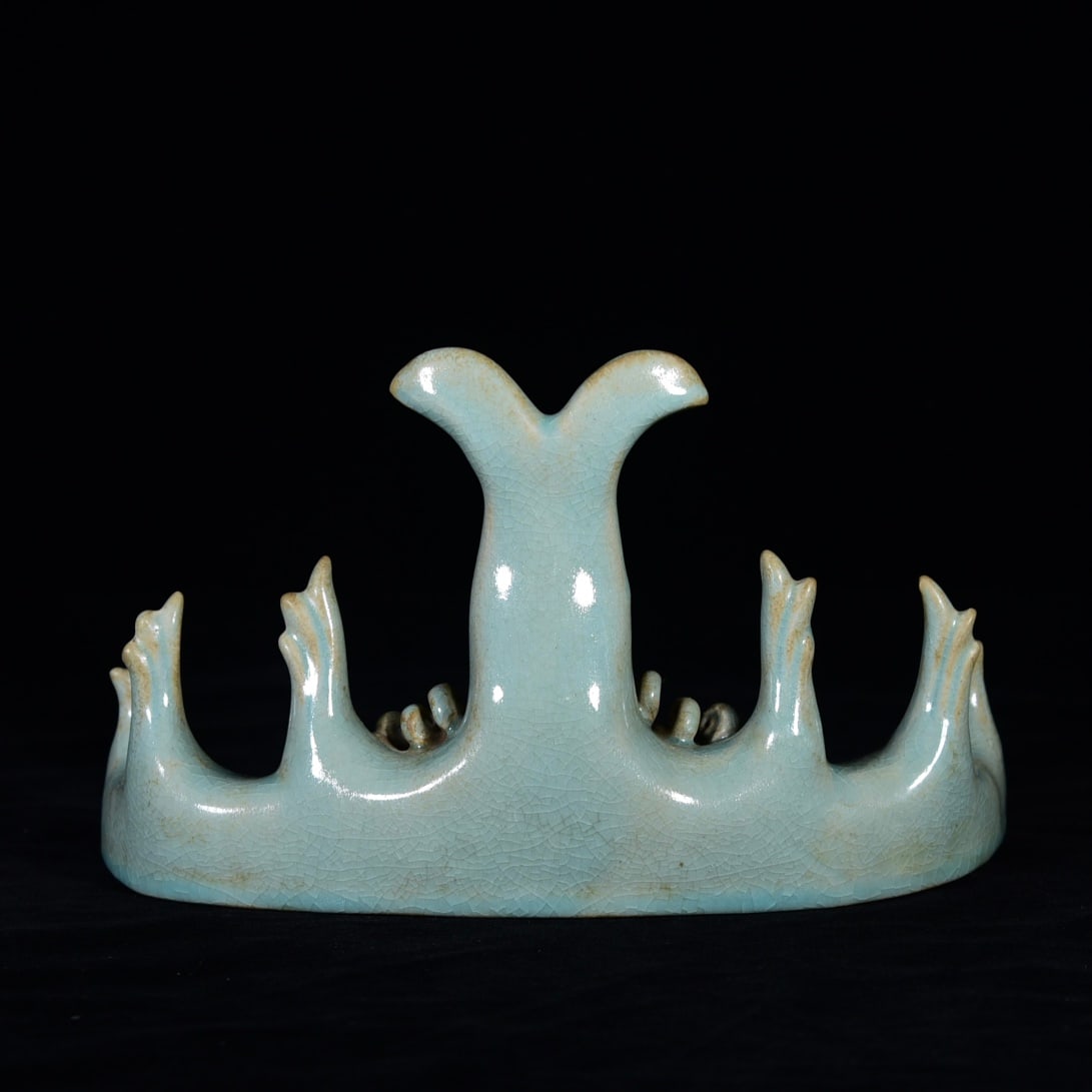 Old Ru Kiln Dragon Fish Porcelain writing brush Shelf - 7
