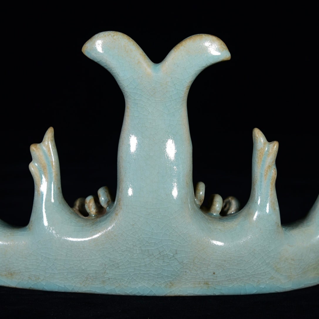 Old Ru Kiln Dragon Fish Porcelain writing brush Shelf - 8