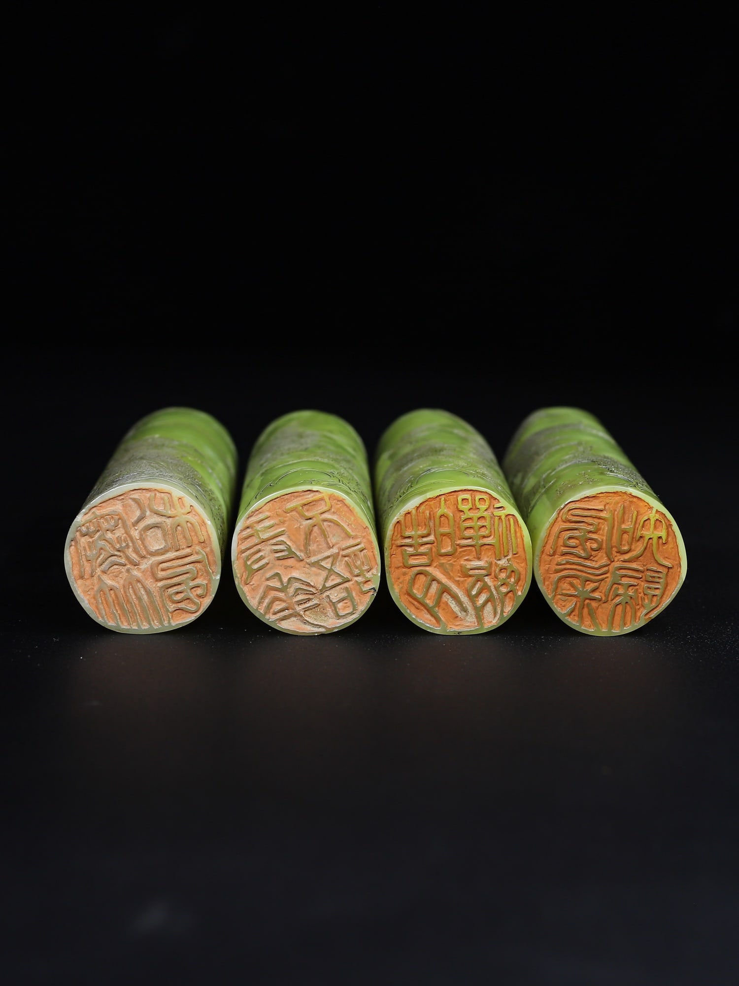 A Set Shoushan Stone Seal Statue w Box - 9