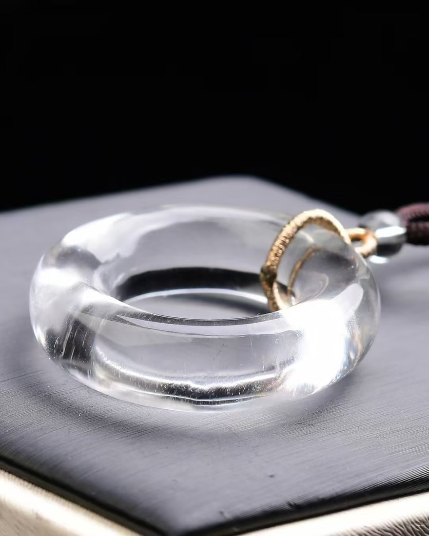 White Crystal Lucky Round Pendant - 5